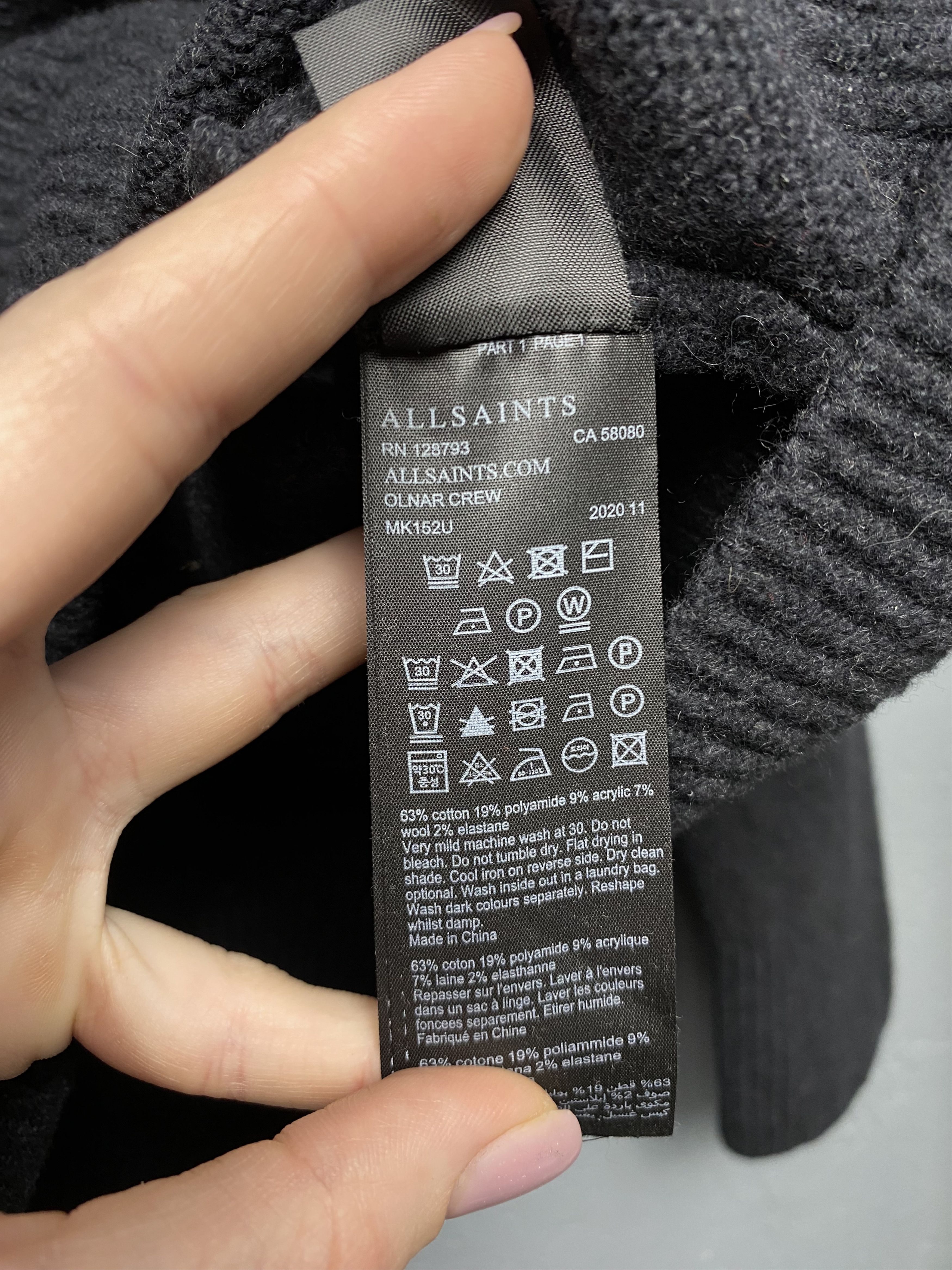 Allsaints Allsaints Mens Olnar Crew Neck Mohair Sweater Size US S / EU 44-46 / 1 - 5 Thumbnail