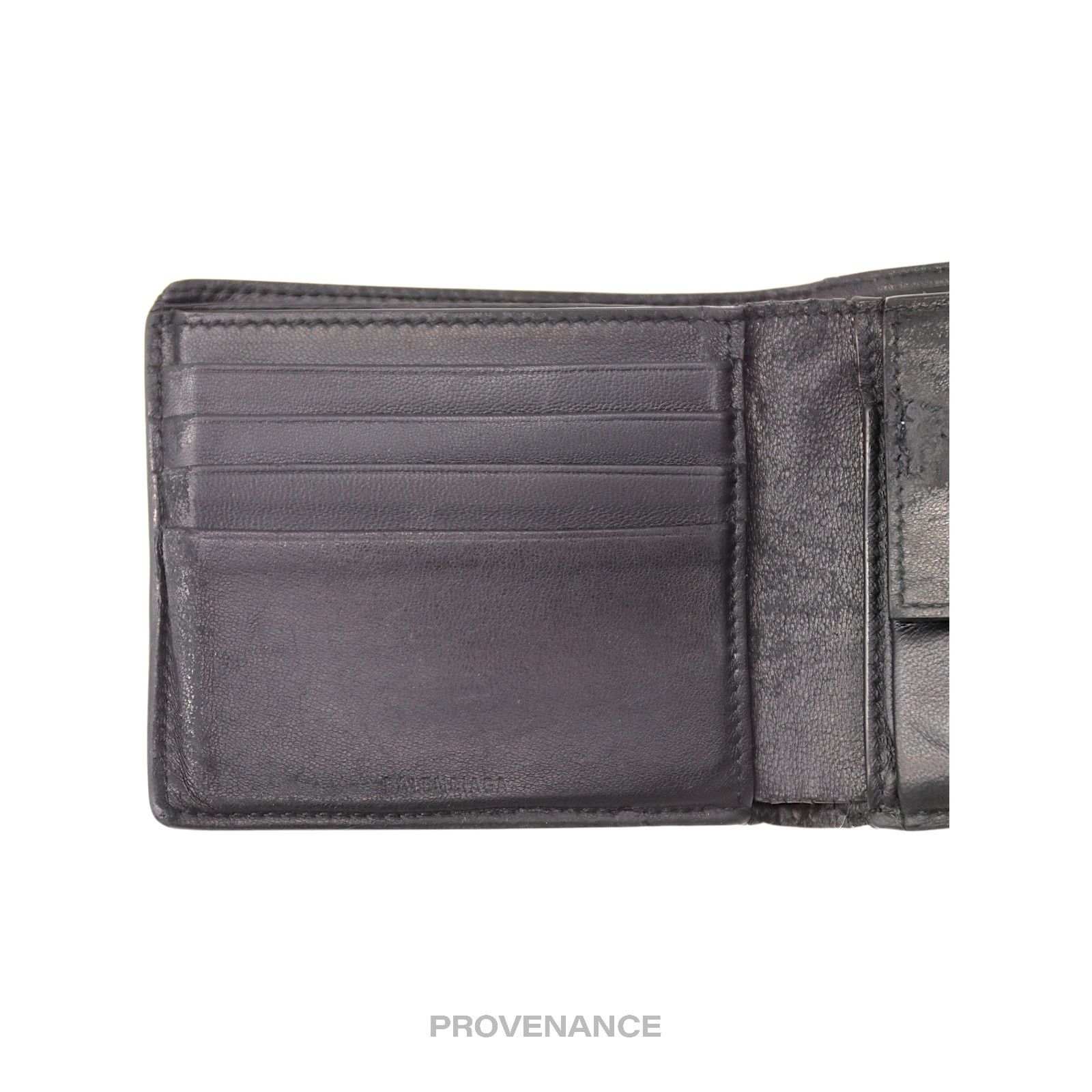 Balenciaga 🔴 Balenciaga Logo Bifold Wallet - Black Leather Size ONE SIZE - 5 Thumbnail