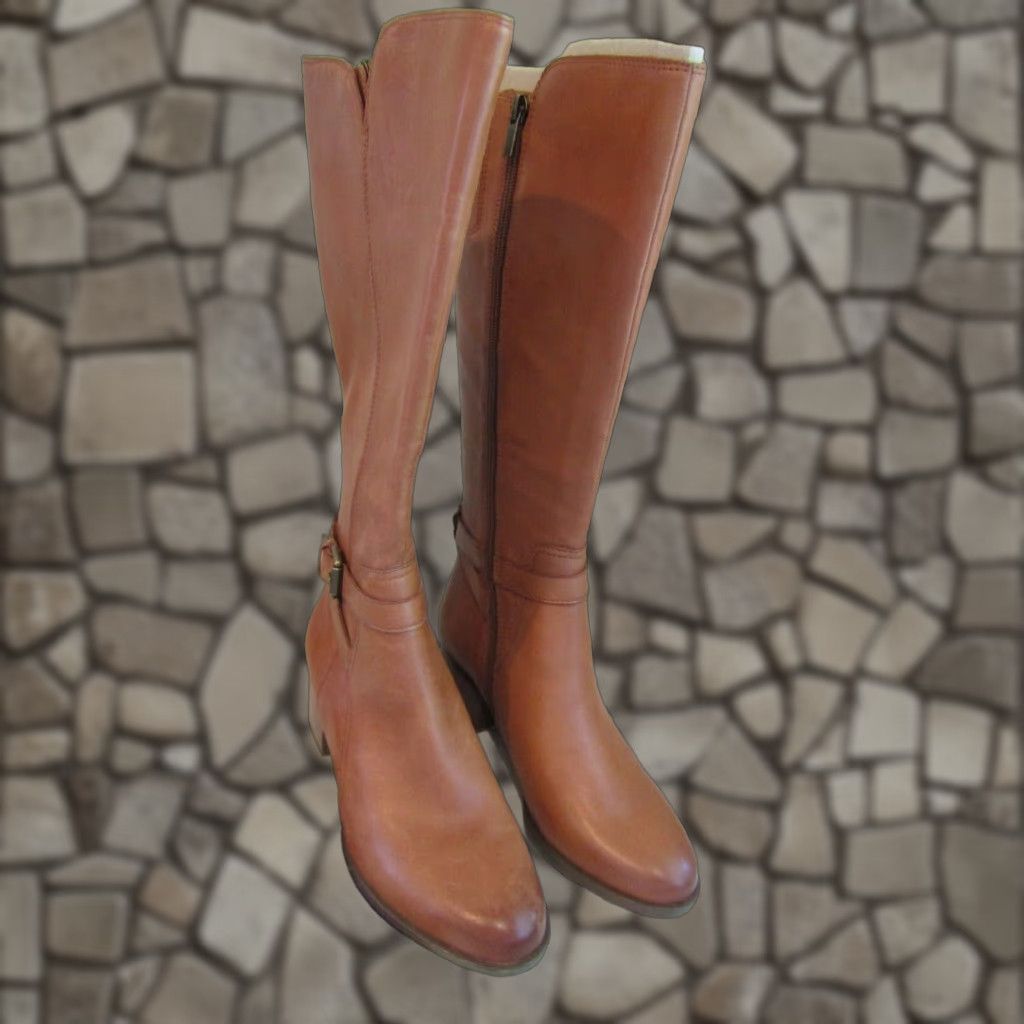 Naturalizer Demetria Thigh-High Block Heel Shoes Boots Women Size 8 M Brown Fashion Riding