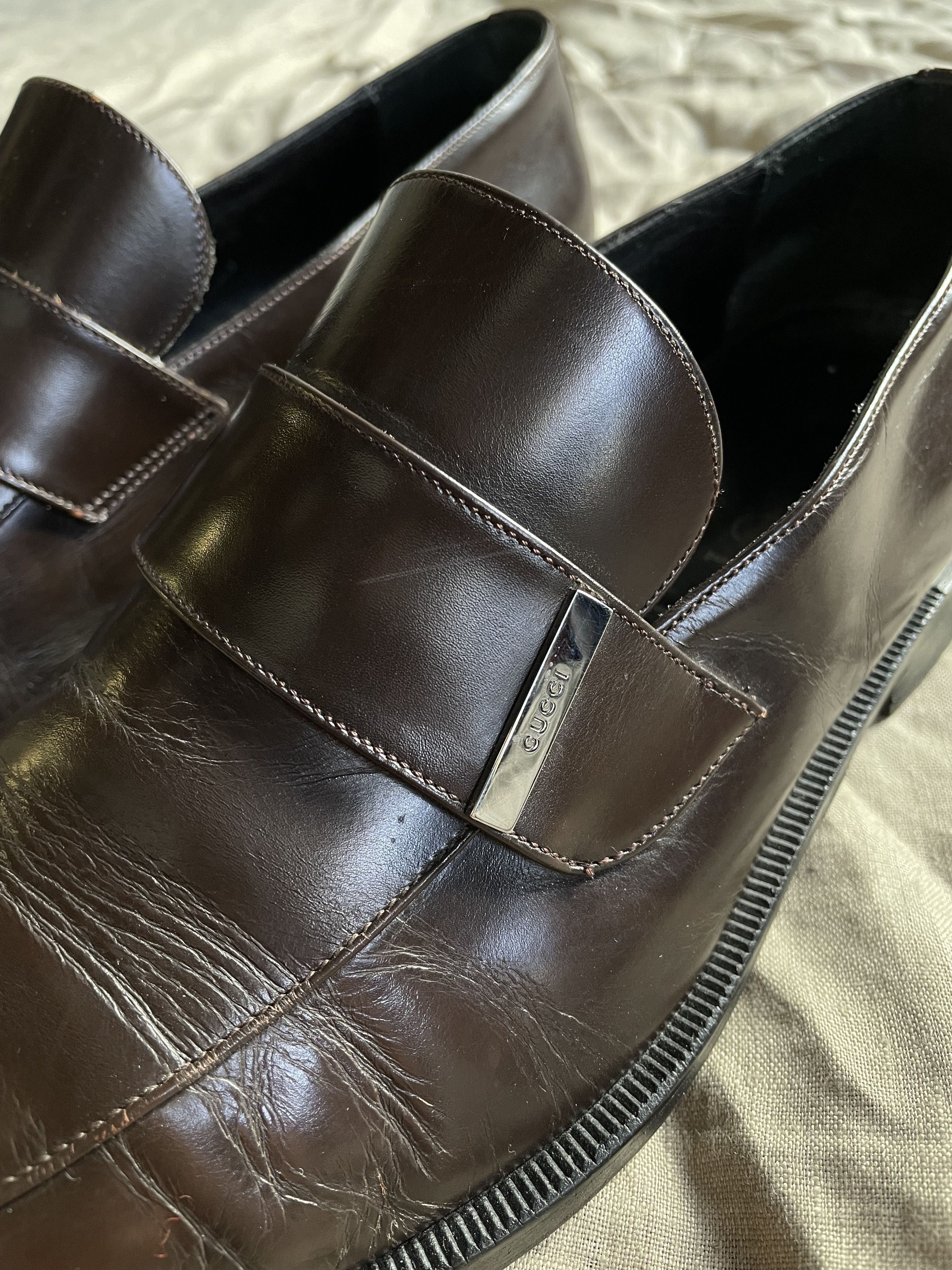 Gucci Gucci by Tom Ford Metal Logo Leather Formal Loafers 7800AC Size US 8.5 / EU 41-42 - 2 Thumbnail