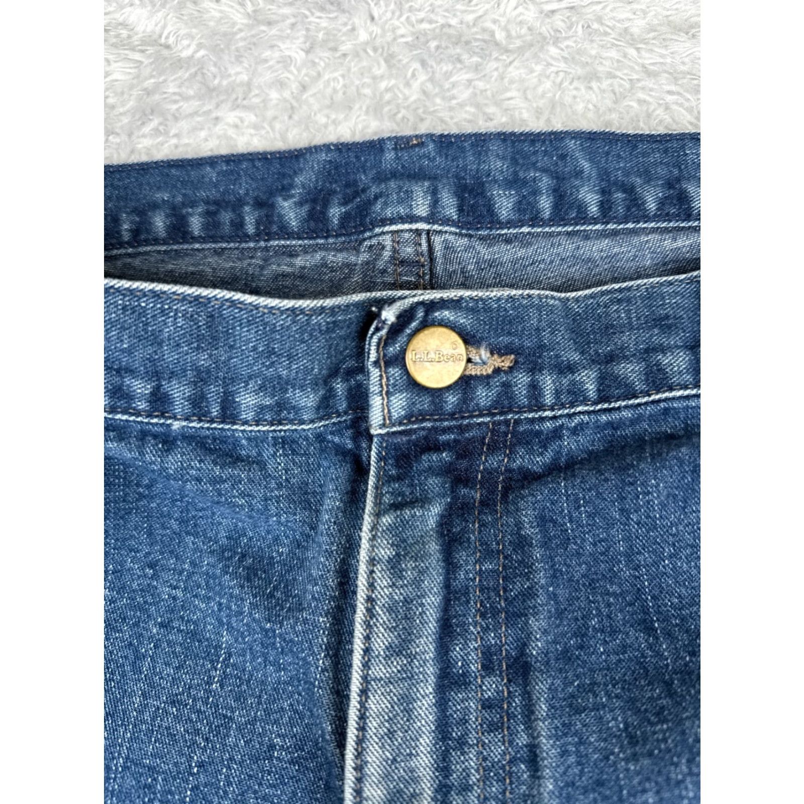 Vintage VINTAGE LL Bean Jeans Mens 40 Blue Denim 100% Cotton Distressed Carpenter 38x27 Size US 32 / EU 48 - 6 Thumbnail