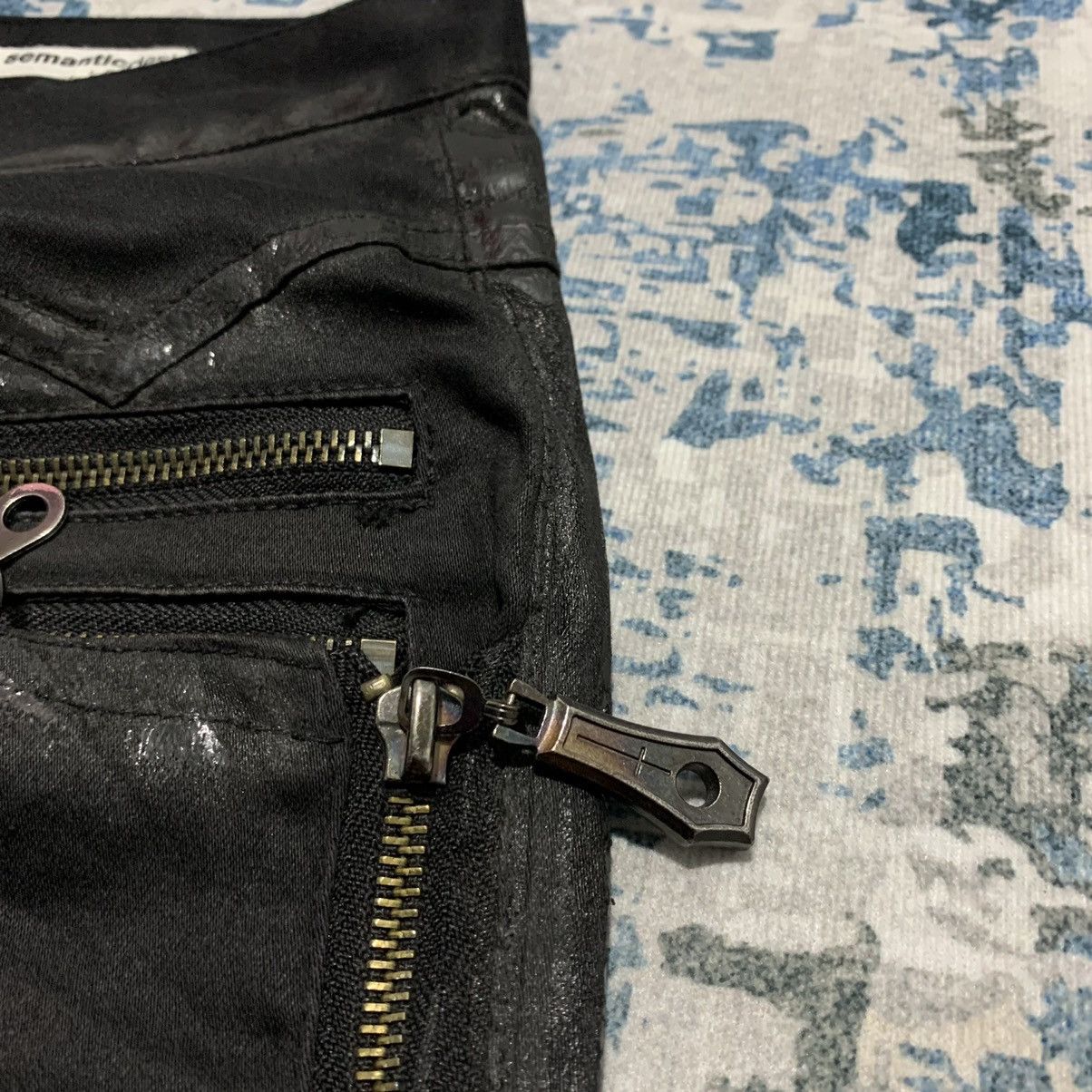 Japanese Brand × semanticdesign Semantic Design Japan wax flared black jeans Size US 31 - 5 Thumbnail