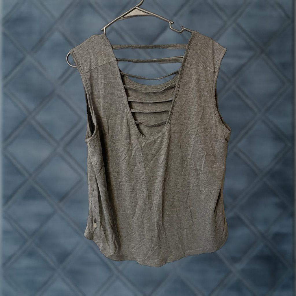 Vintage RBX Tank Top Womens XL Gray Heather V Neck Strappy Racerback Athletic Gym Size XL / US 12-14 / IT 48-50 - 1 Thumbnail