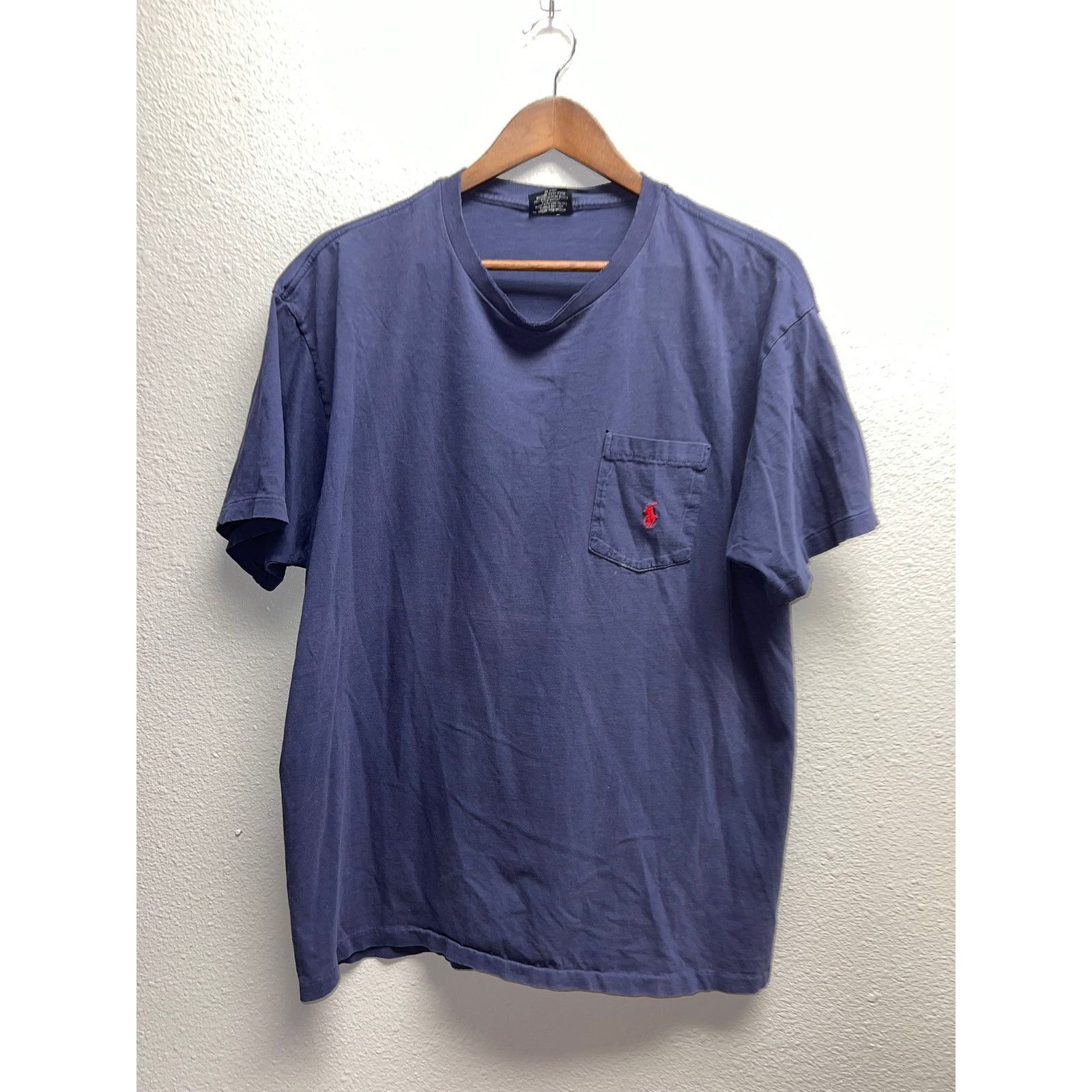 Polo Ralph Lauren Vintage Polo Ralph Lauren Blue Shirt Usa Made Blank Tee VTG Size US L / EU 52-54 / 3 - 1 Thumbnail