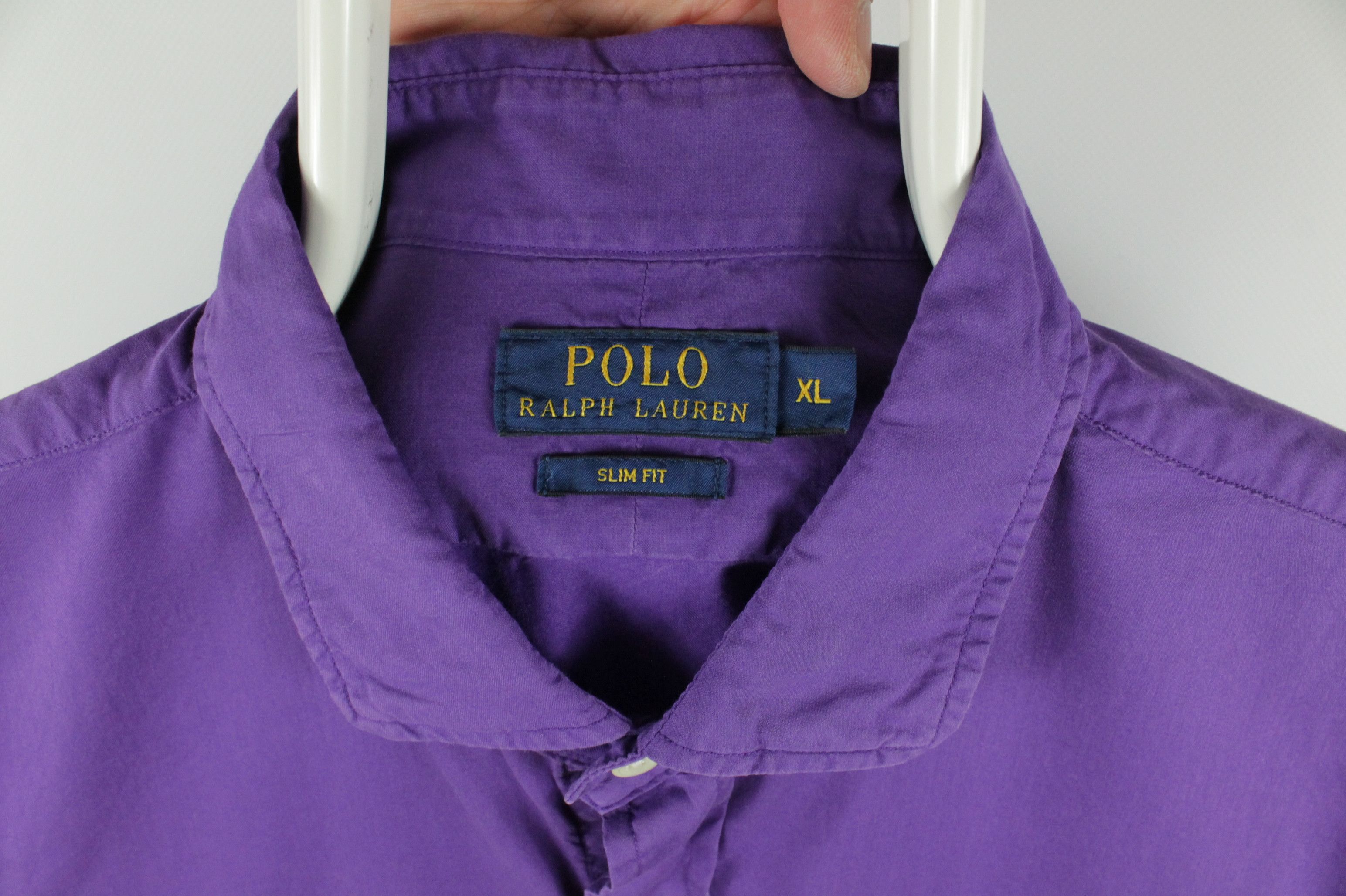 Polo Ralph Lauren × Ralph Lauren Polo Ralph Lauren Slim Fit Garment Dyed Purple Light Shirt Size US XL / EU 56 / 4 - 3 Thumbnail