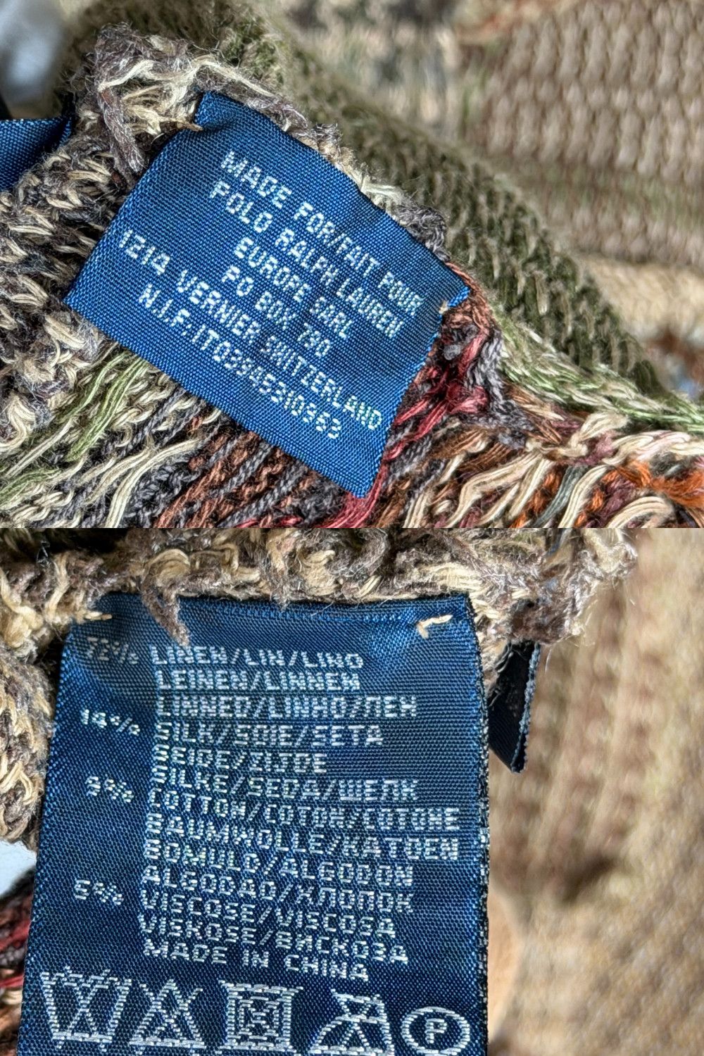 Polo Ralph Lauren ss05 Ralph Lauren Patchwork Tweed Cardigan – Early 2000s Size US L / EU 52-54 / 3 - 11 Thumbnail