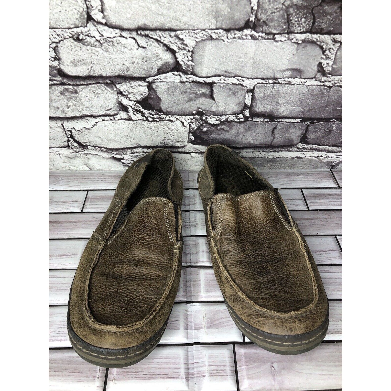Teva Teva Clifton Creek Brown Leather Moc Toe Slip On Loafers Men Size US 8 / EU 41 - 11 Thumbnail