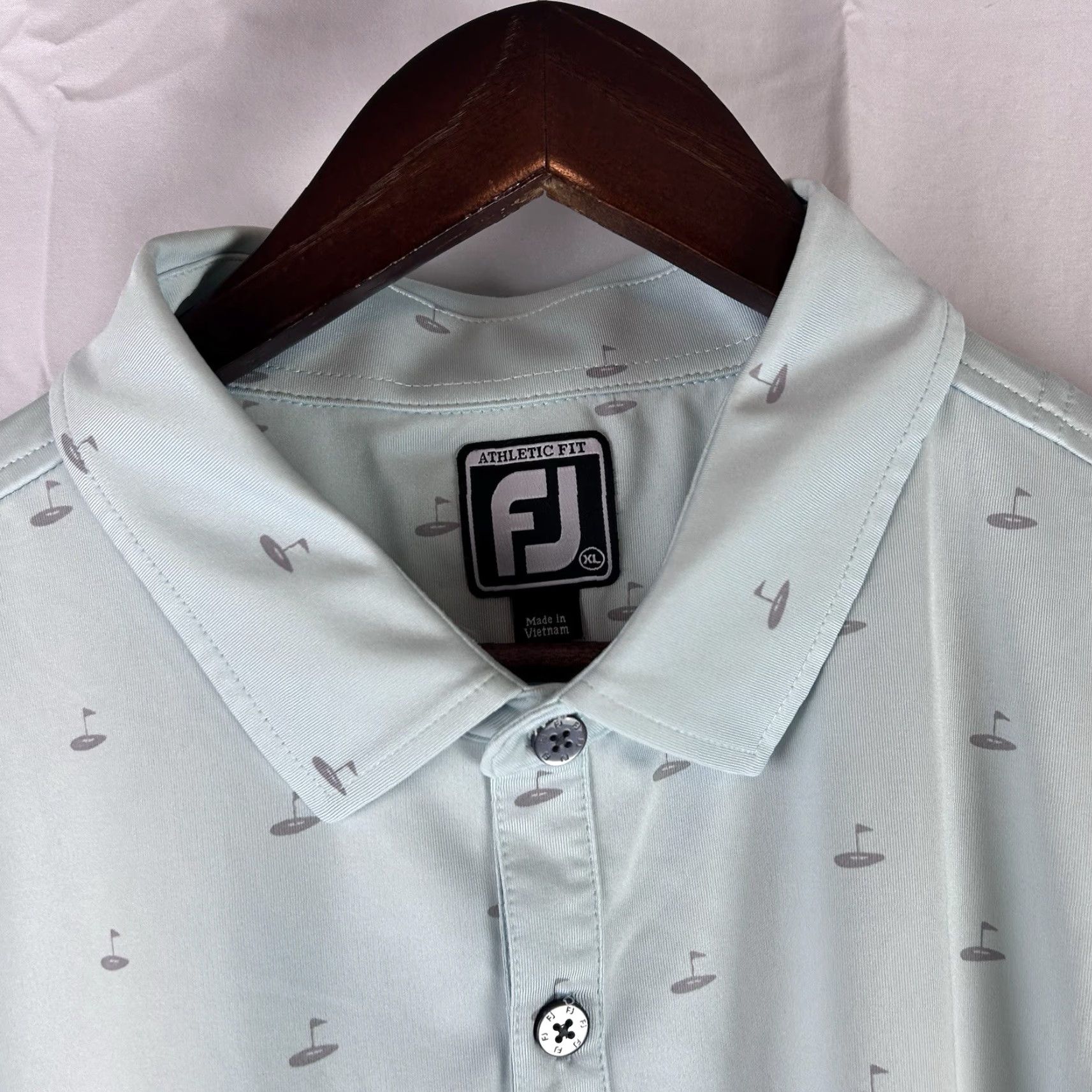 Footjoy FootJoy Polo Shirt Mens XL Blue Hole in One Athletic Fit Performance Golf Shirt Polo Mens XL Blue FootJoy Athletic Short Sleeve Breathable Quick Dry Size US XL / EU 56 / 4 - 4 Thumbnail