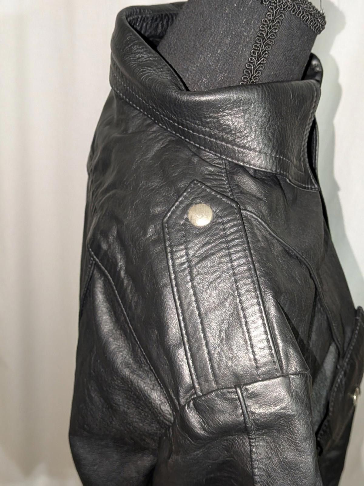 Designer VTG 80s BLACK on BLACK LEATHERS Police Uniform Polo Shirt XL Size US XL / EU 56 / 4 - 6 Thumbnail