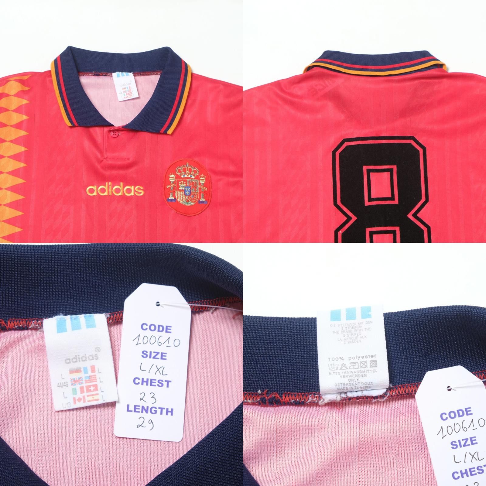 Adidas 1994/96 Spain Home Shirt Adidas (L/XL) Size US L / EU 52-54 / 3 - 5 Thumbnail