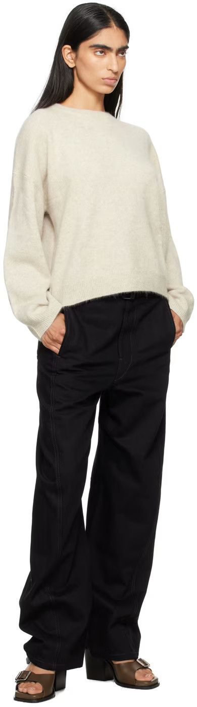 Loulou de Saison o1s22i1n1024 Wool Blend Pullover Sweater in Beige Size M / US 6-8 / IT 42-44 - 4 Thumbnail