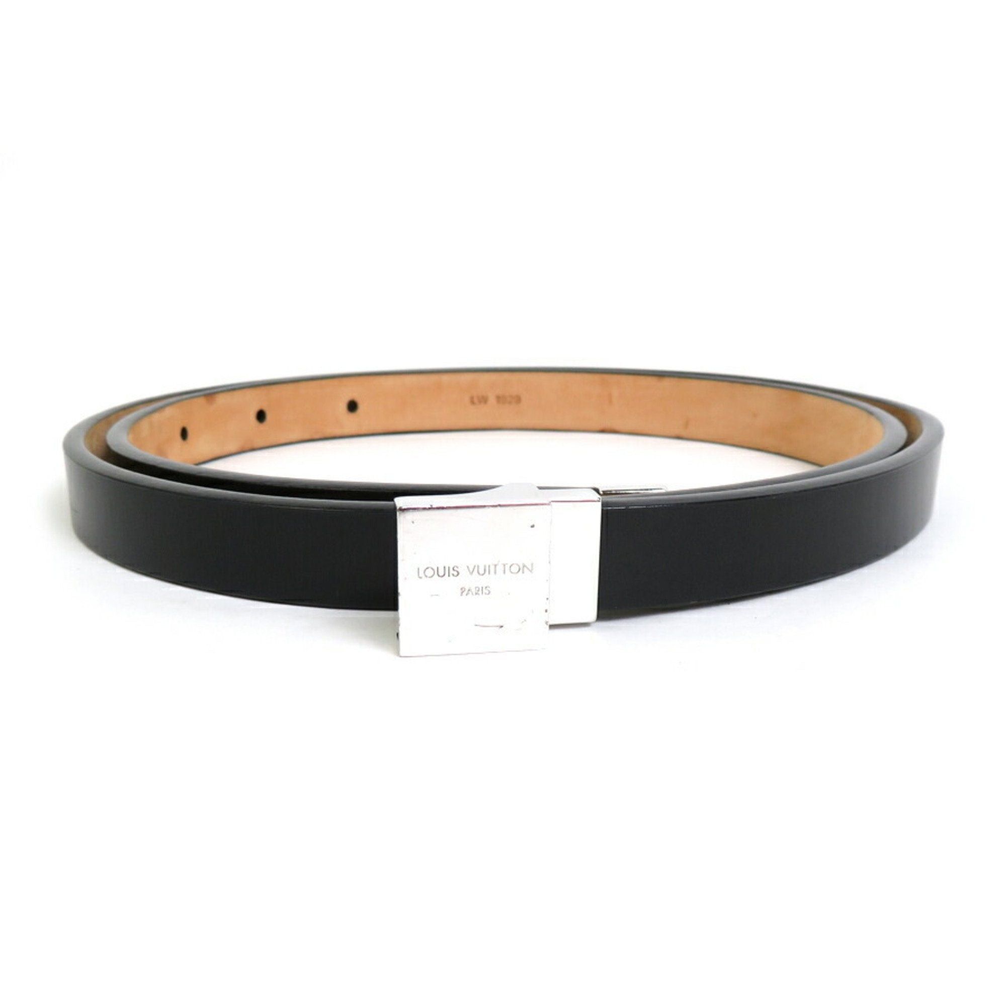 image of Louis Vuitton Belt Suntulle Carre Leather/metal Black/silver Men's