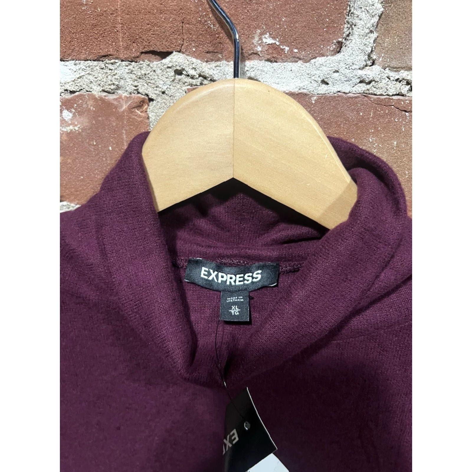 Express Express Womens Purple Long Sleeve Ribbed Turtle Neck Shirt XL NWT Size XL / US 12-14 / IT 48-50 - 3 Thumbnail