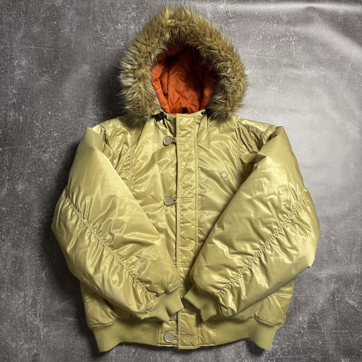 Pre-owned Hysteric Glamour X If Six Was Nine Faux Fur Southpole Bomber Jacket If Six Was Nine Alpha Style In Sand