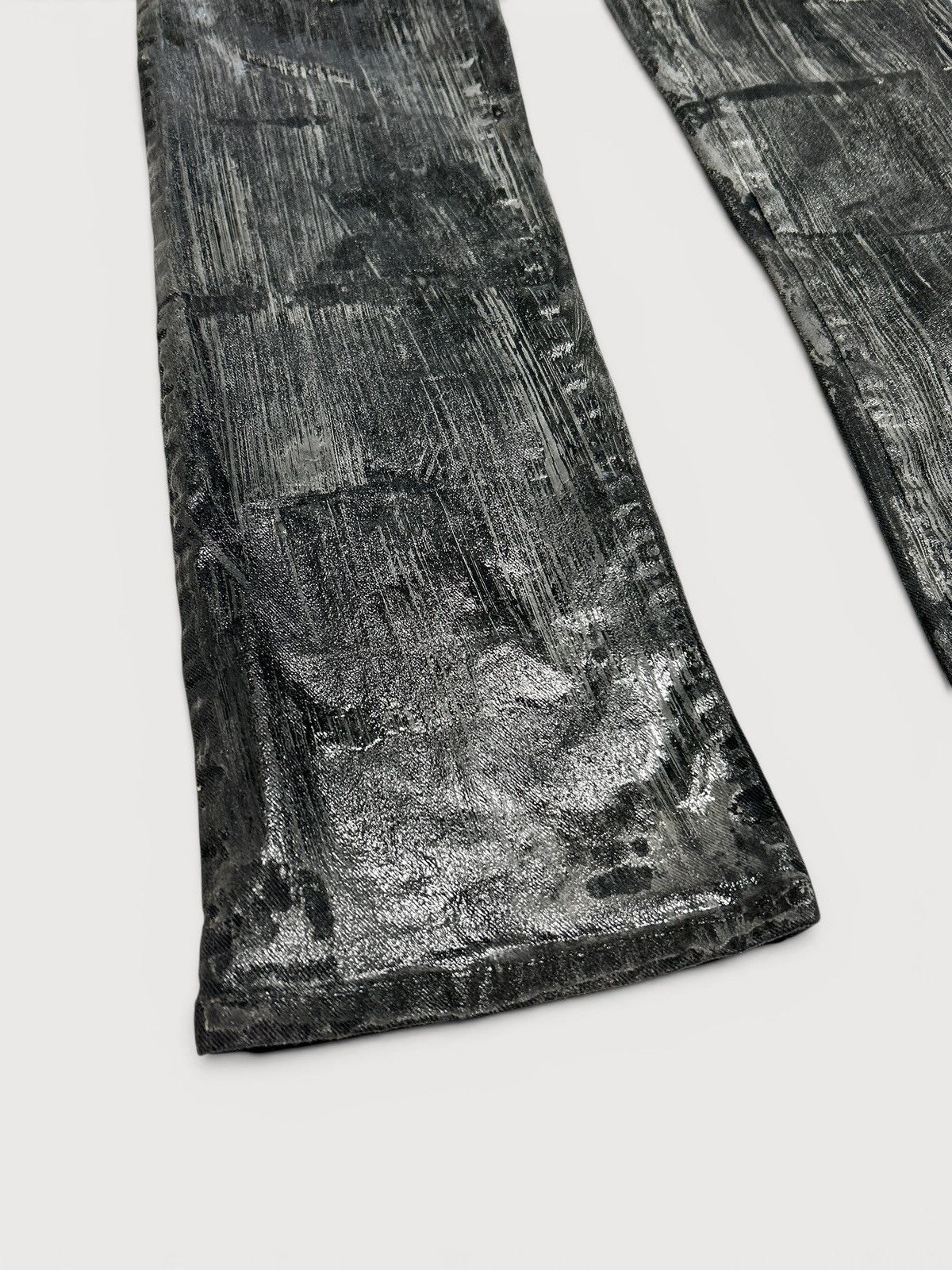 Jean Paul Gaultier Waxed Black Metal Patch Denim Size US 29 - 3 Thumbnail
