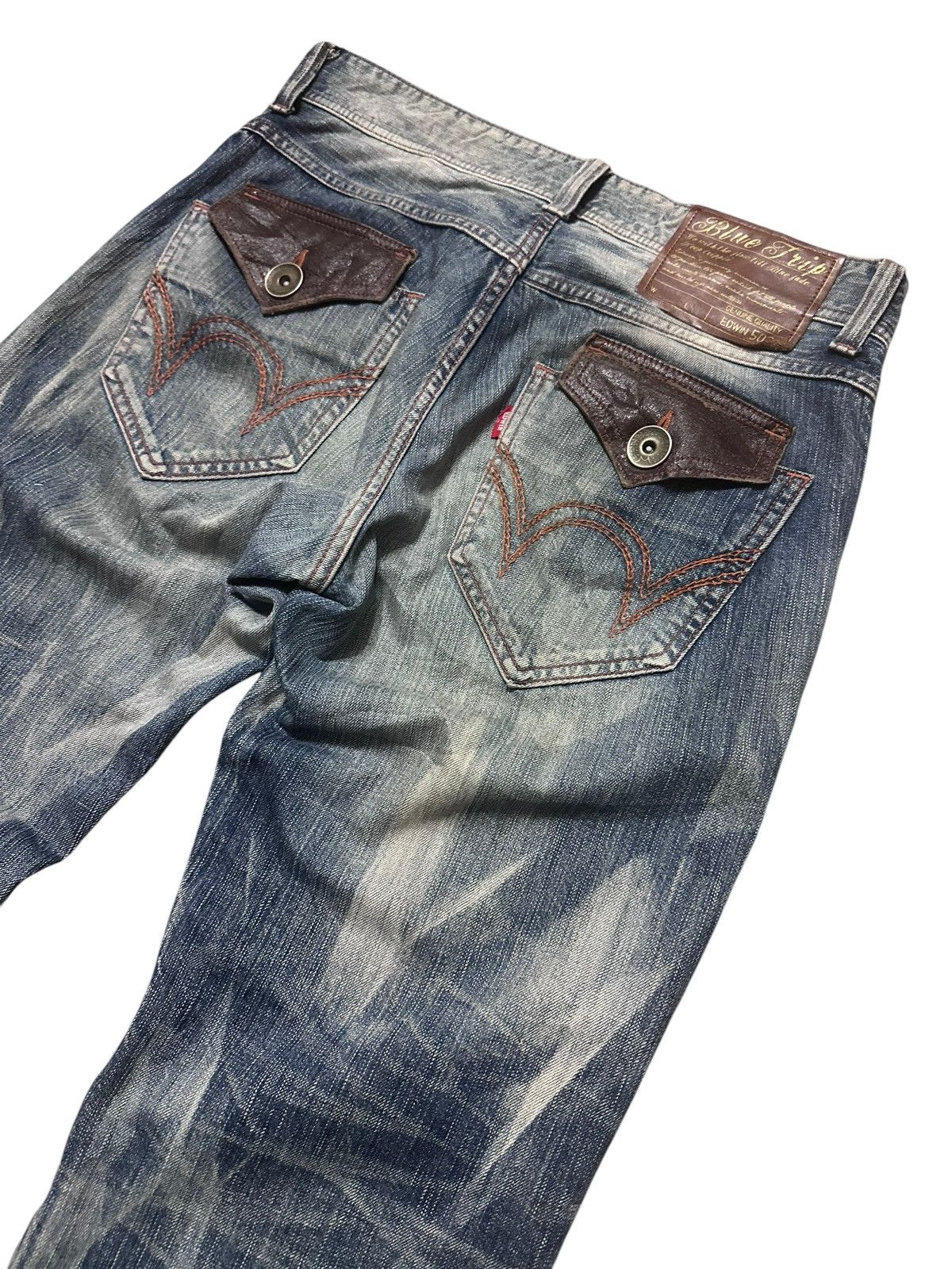 Edwin × If Six Was Nine × Le Grande Bleu (L.G.B.) RARE ‼️ Edwin 503 Blue Trip Mud Wash Denim Jeans Size US 32 / EU 48 - 4 Thumbnail