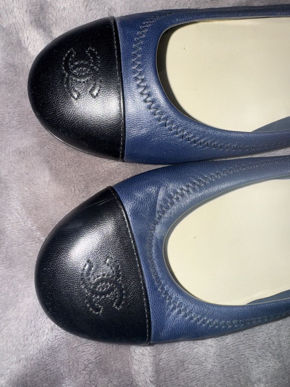 Chanel CHANEL Lambskin Cap Toe CC Ballerina Size US 8 / IT 38 - 4 Thumbnail