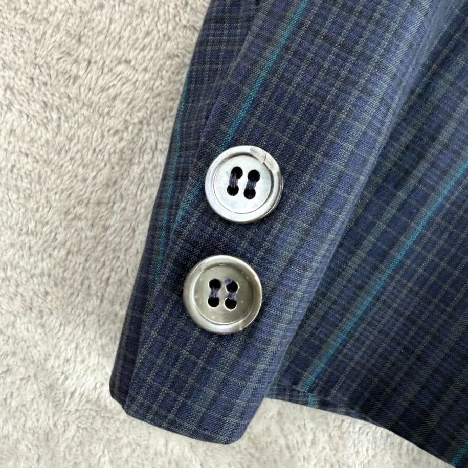 Brooks Brothers VINTAGE Brooks Brothers Blazer Sport Coat Blue Plaid Men 42R Regular Fit Two-Button Notch Lapel USA Size 42R - 5 Thumbnail