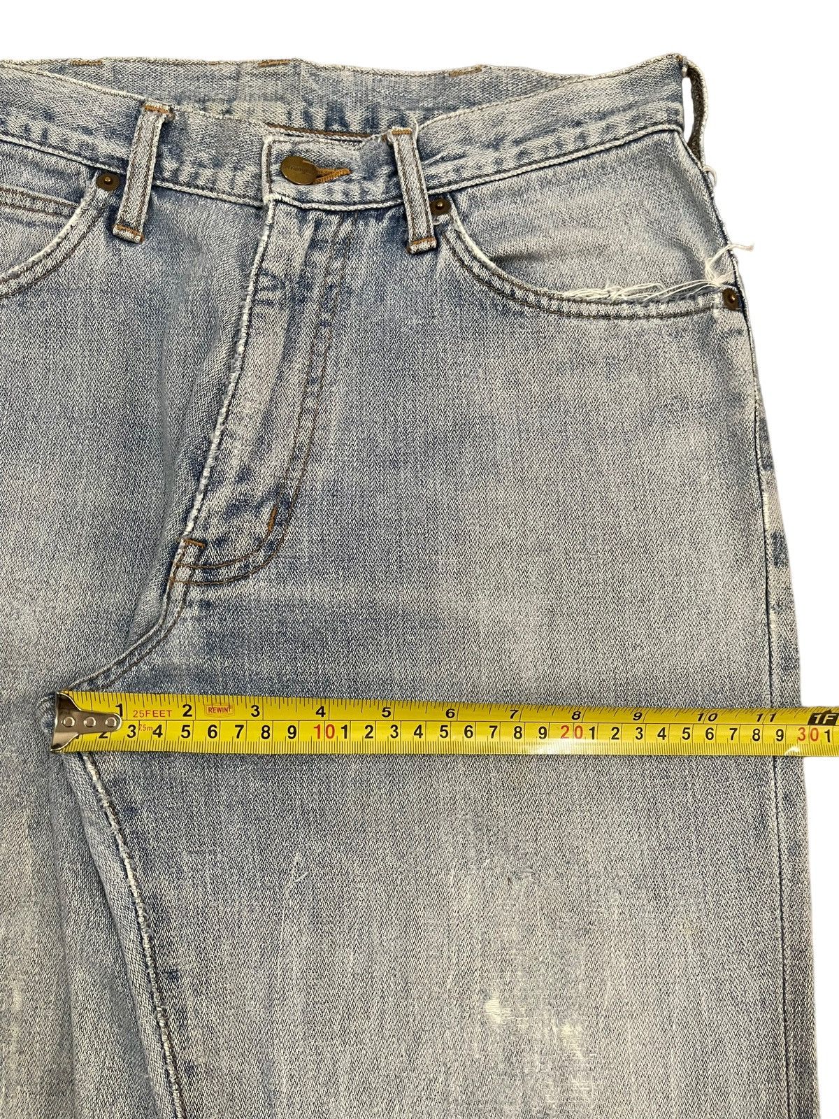 Wrangler Vintage 90s Wrangler Blue Wash Distress Straight Leg Loose Size US 30 / EU 46 - 11 Thumbnail