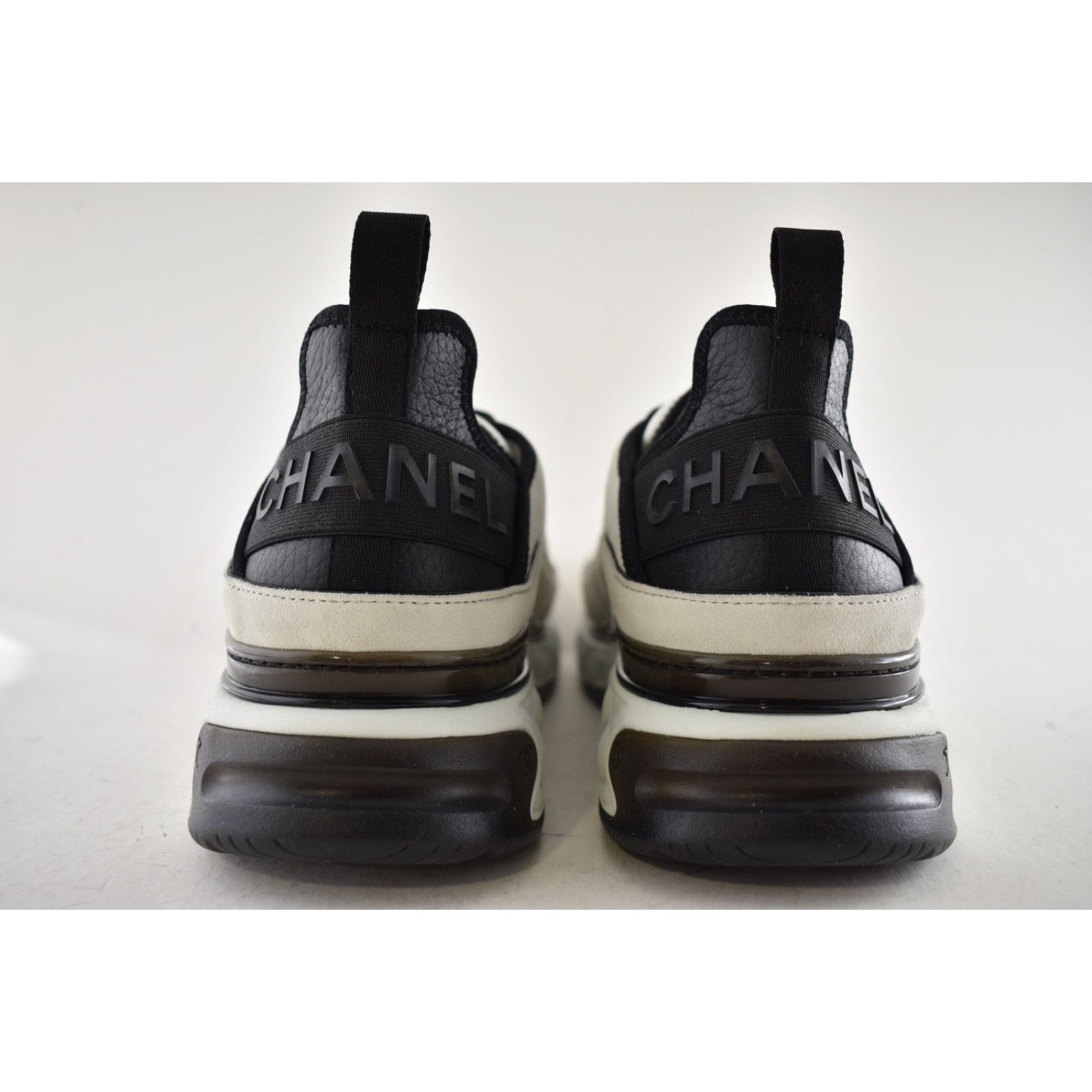 Chanel Mens White Grey Black CC Logo Low Top Trainer Sneaker 11 Size US 11 / EU 44 - 11 Thumbnail