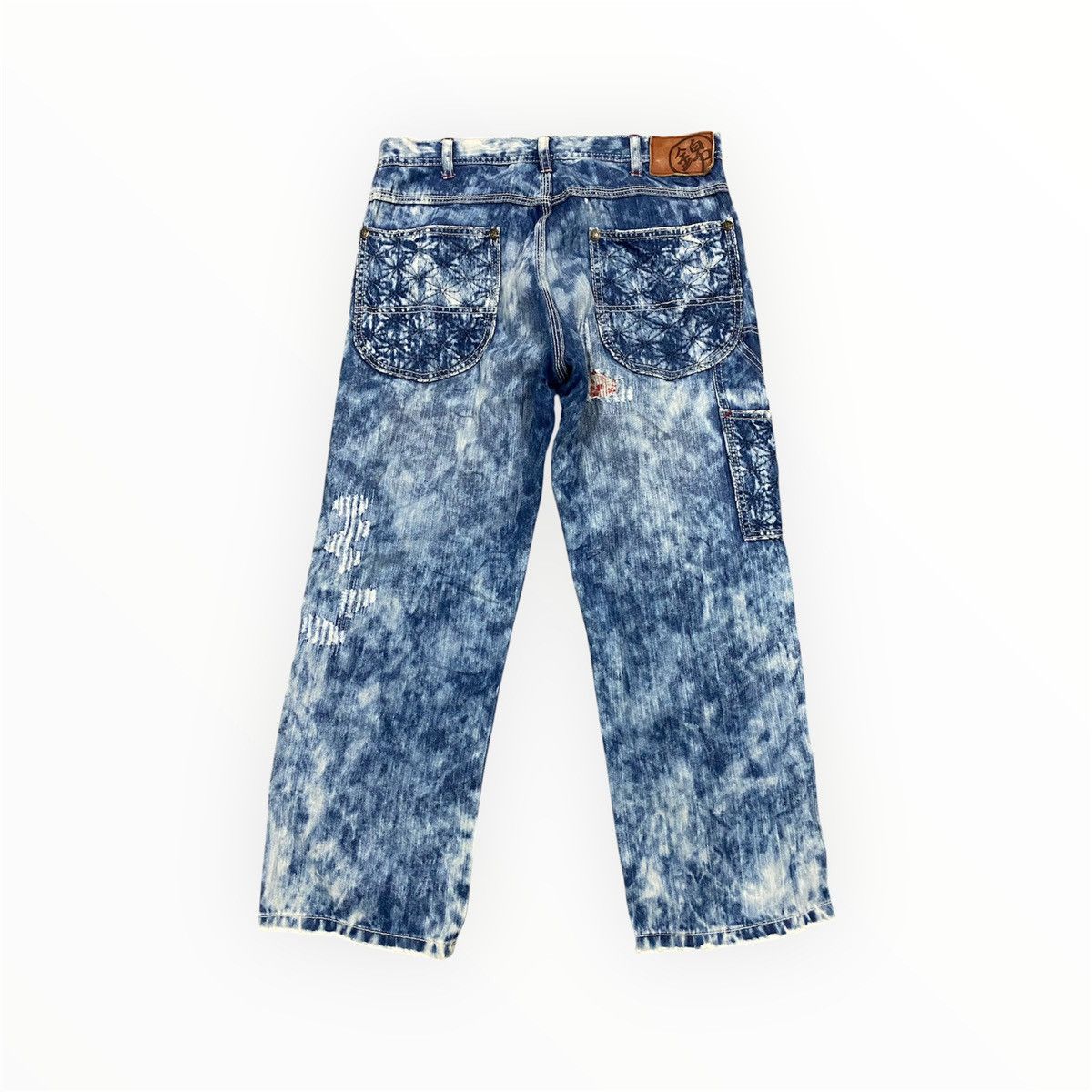 If Six Was Nine Japanese Brand Patchwork Acid Wash Denim Size US 31 - 1 Thumbnail
