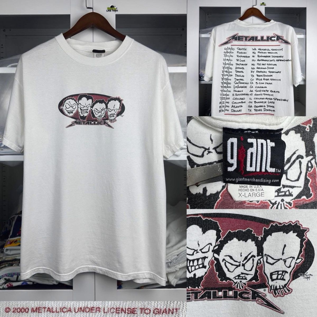 Giant Vintage 2000 Metallica Summer Sanitarium TourTee Giant TagXL Size US L / EU 52-54 / 3 - 1 Thumbnail