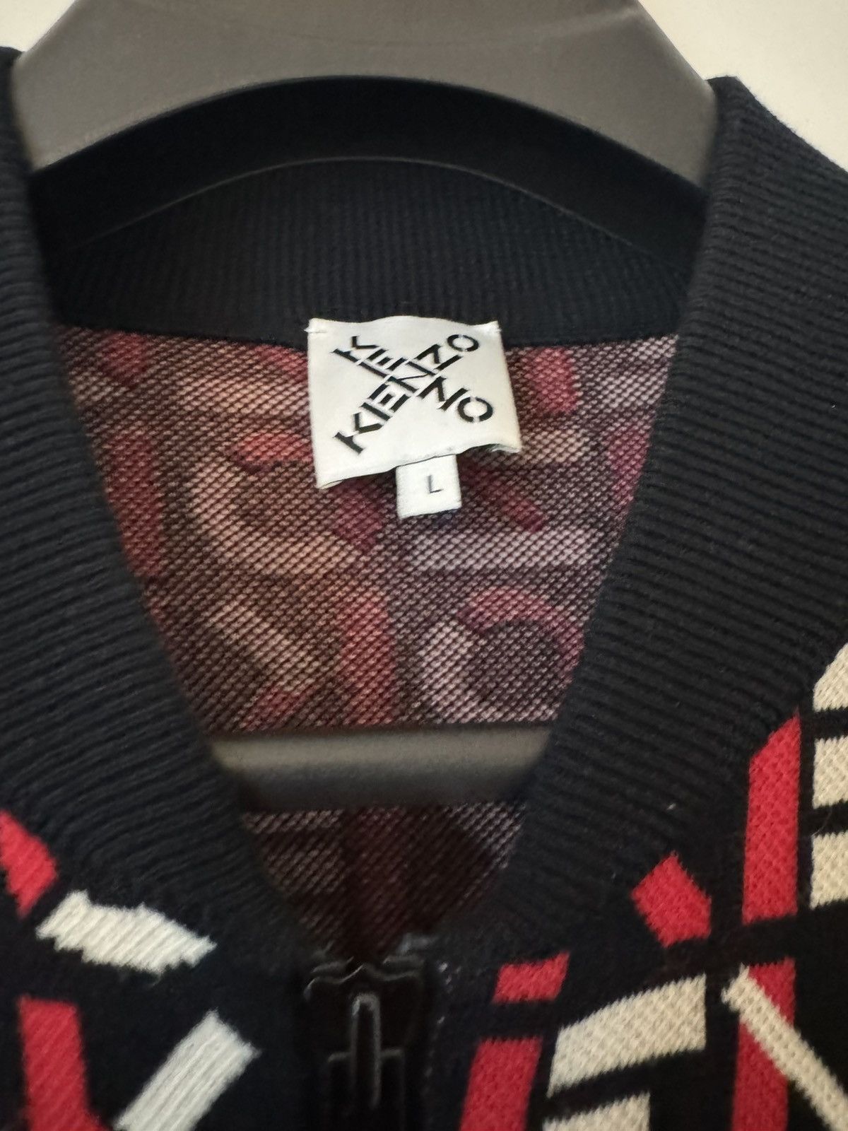 Kenzo Kenzo Red/Black Monogram Knit Jacket L Size US L / EU 52-54 / 3 - 3 Thumbnail