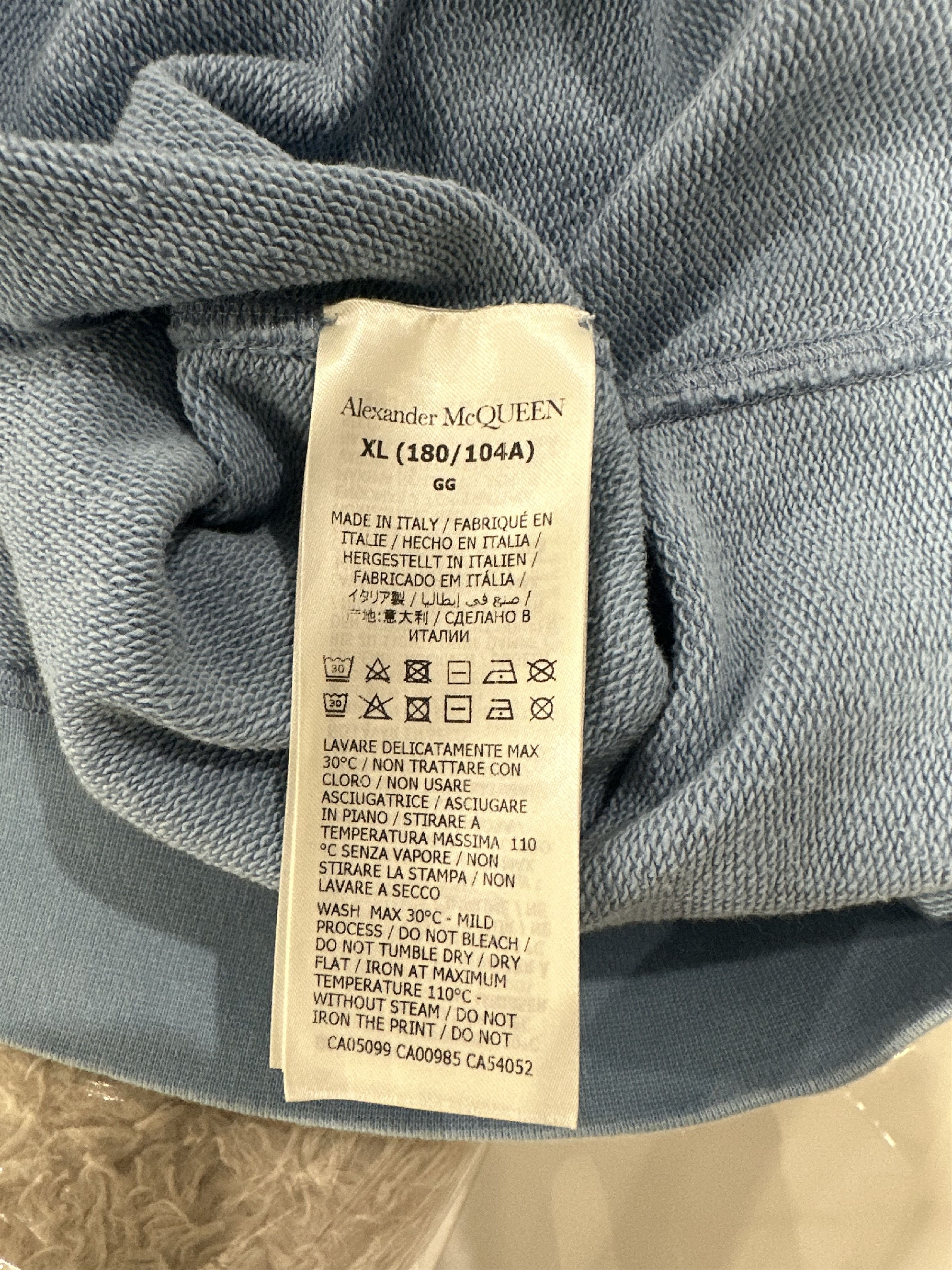 Alexander McQueen Alexander McQueen Graffiti Logo Hoodie Light Blue Size US XL / EU 56 / 4 - 6 Thumbnail