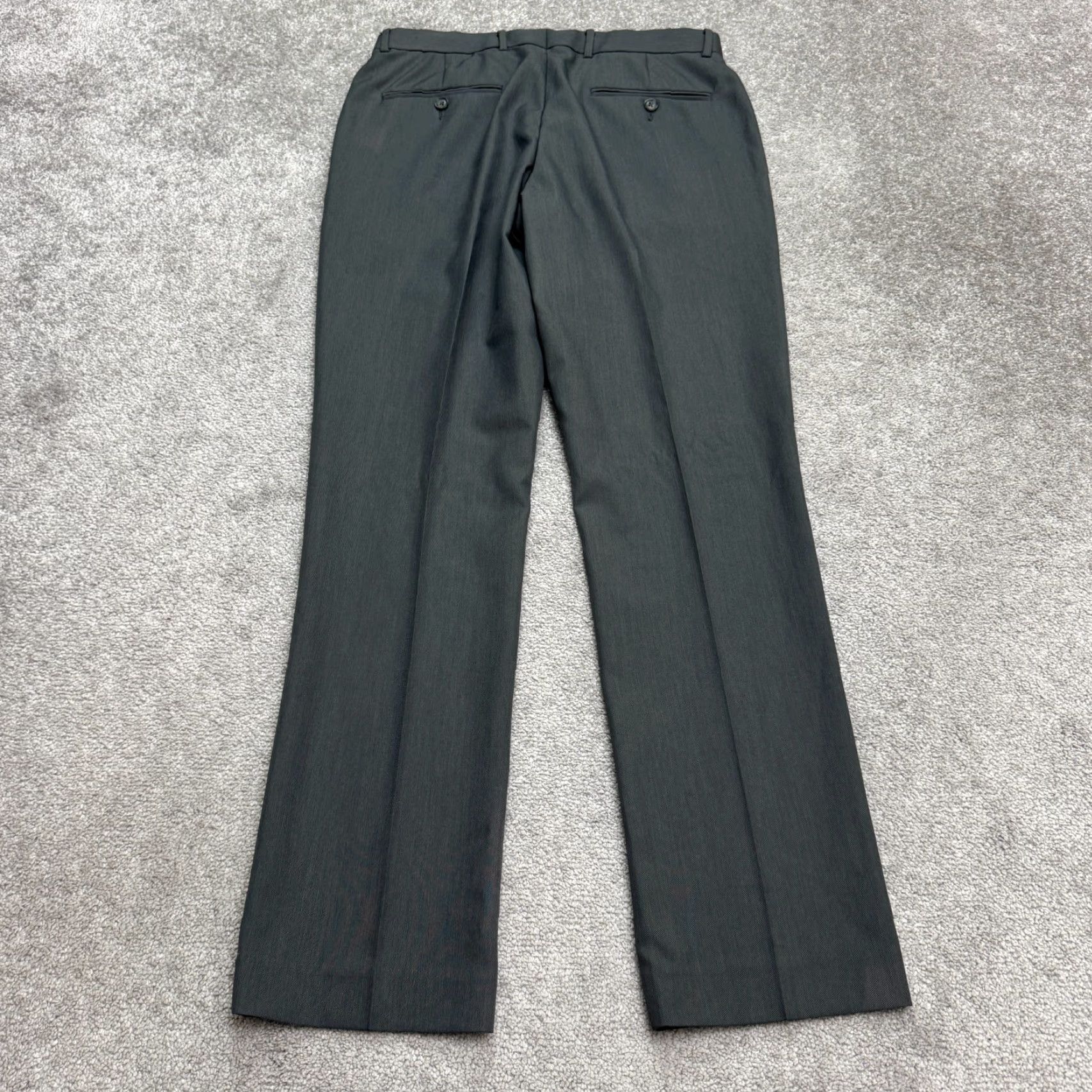 Perry Ellis Perry Ellis Portfolio Dress Pants 32x32 Dark Gray Straight Leg Flat Front Men's Regular 32 Inseam Shoes Size US 32 / EU 48 - 2 Thumbnail