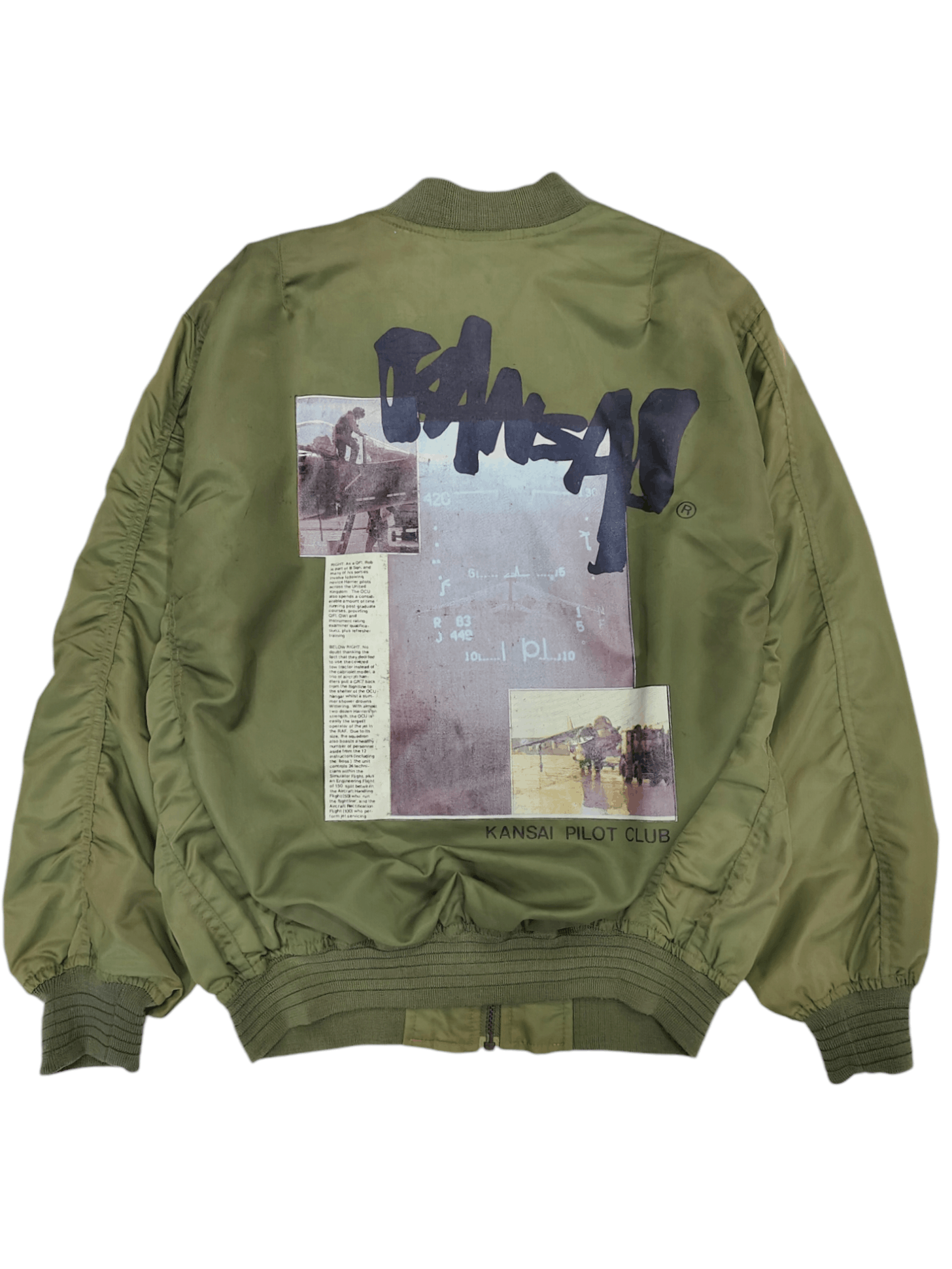 Kansai Yamamoto 80s Kansai- Archived Pilot Club Reversibel Bomber Jacket Size US M / EU 48-50 / 2 - 1 Thumbnail