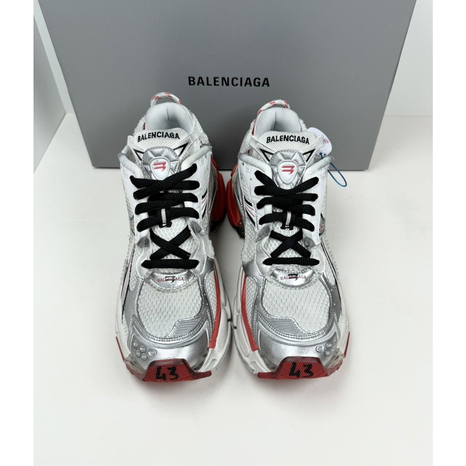 Balenciaga Size 43EU/10US - Balenciaga Runner White Red NEW Size US 10 / EU 43 - 3 Thumbnail