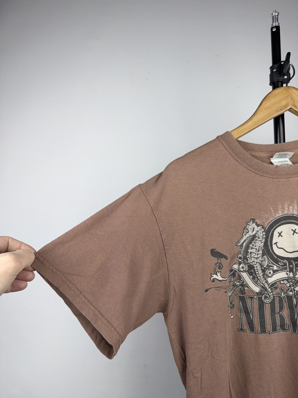 Nirvana 2007 Nirvana Baroque Smiley Graphic Faded Tee Brown Rock Size US M / EU 48-50 / 2 - 7 Thumbnail