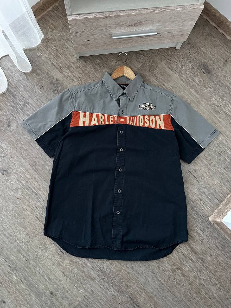 Harley Davidson × Vintage Vintage Moto Harley Davidson Centr Logo Shirt Size US L / EU 52-54 / 3 - 3 Thumbnail