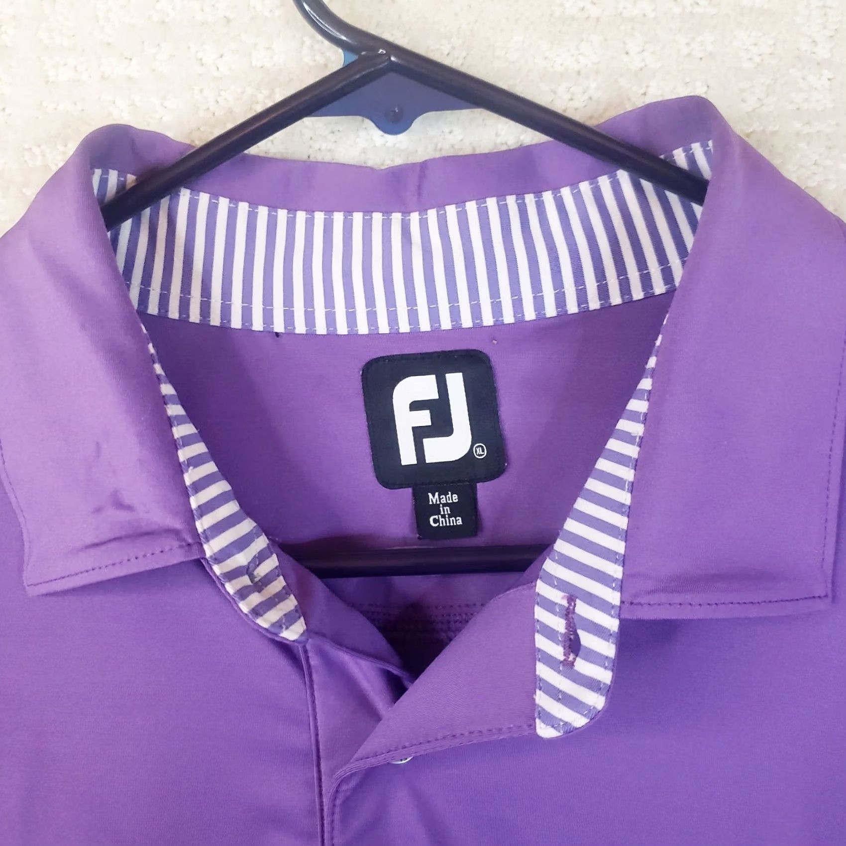 Footjoy Clemson Tigers Polo Shirt Mens Large Purple FootJoy Athletic Fit Performance Shirt Size US L / EU 52-54 / 3 - 6 Thumbnail