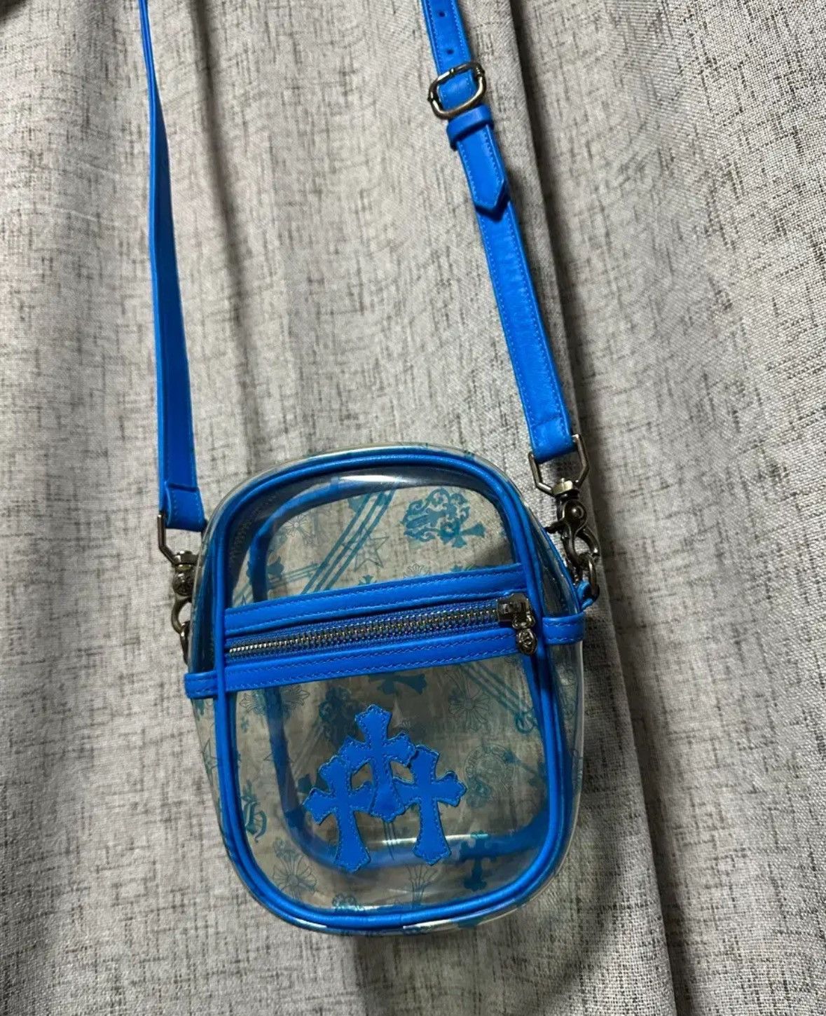 Chrome Hearts Taka Mini VINYL Bag Cross Patch / PVC BLUE Size ONE SIZE - 1 Thumbnail