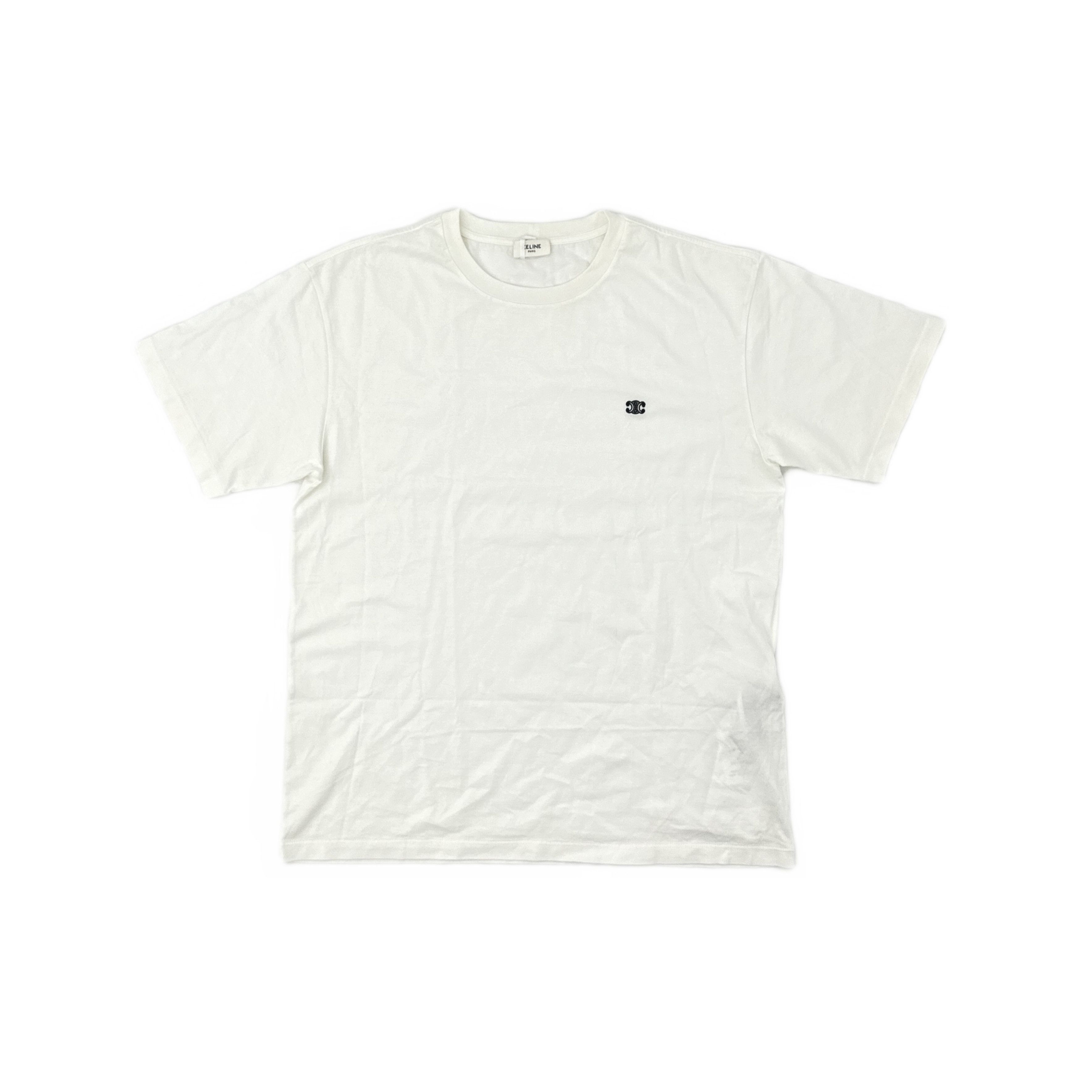 Celine CELINE Triomphe Logo T-Shirt White Size S Size US S / EU 44-46 / 1 - 1 Thumbnail