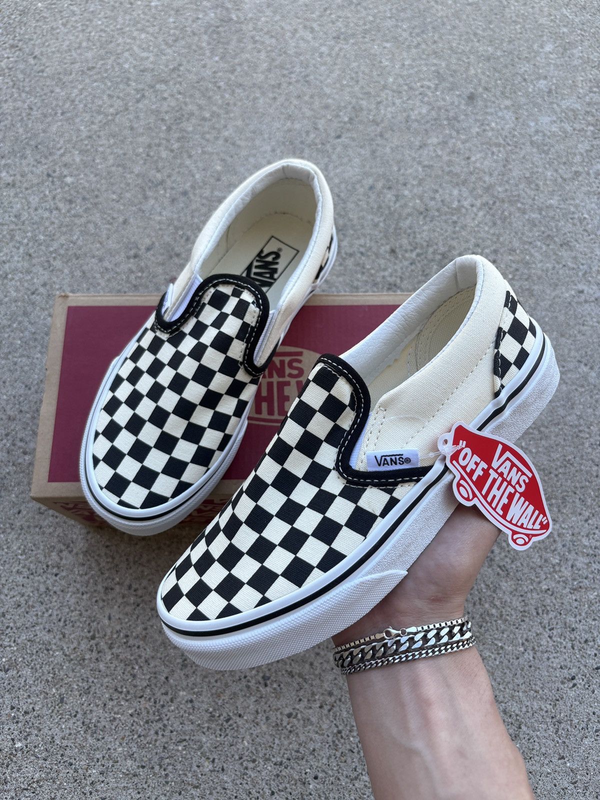 Vans DS Vans Classic Slip-On Checkerboard (PS) Size 2 UY Size US 4 / IT 34 - 1 Thumbnail