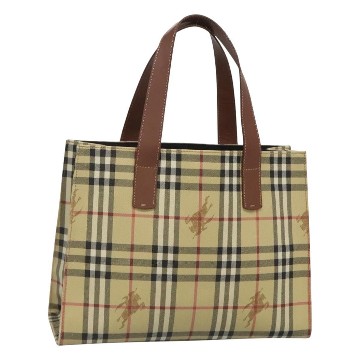 Burberry Burberry Top Handle Tote Haymarket Coated Canvas Size ONE SIZE - 1 Thumbnail