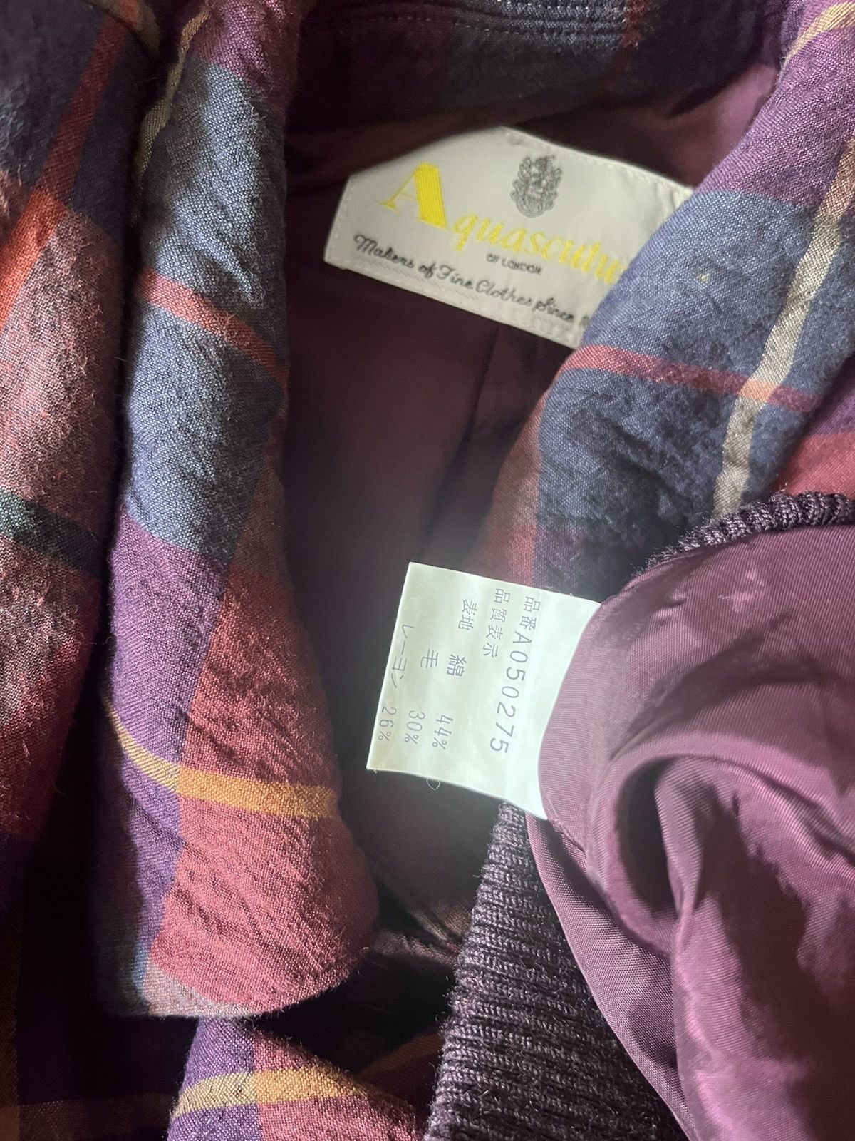 Aquascutum Symmetrical tartan wool linen #F3 Size US M / EU 48-50 / 2 - 11 Thumbnail