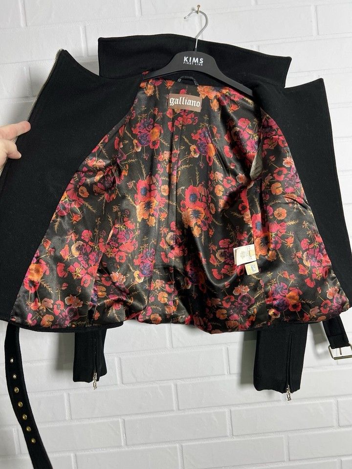 John Galliano Galliano Wool Blend Biker Jacket Black Size 28\42 Size M / US 6-8 / IT 42-44 - 7 Thumbnail