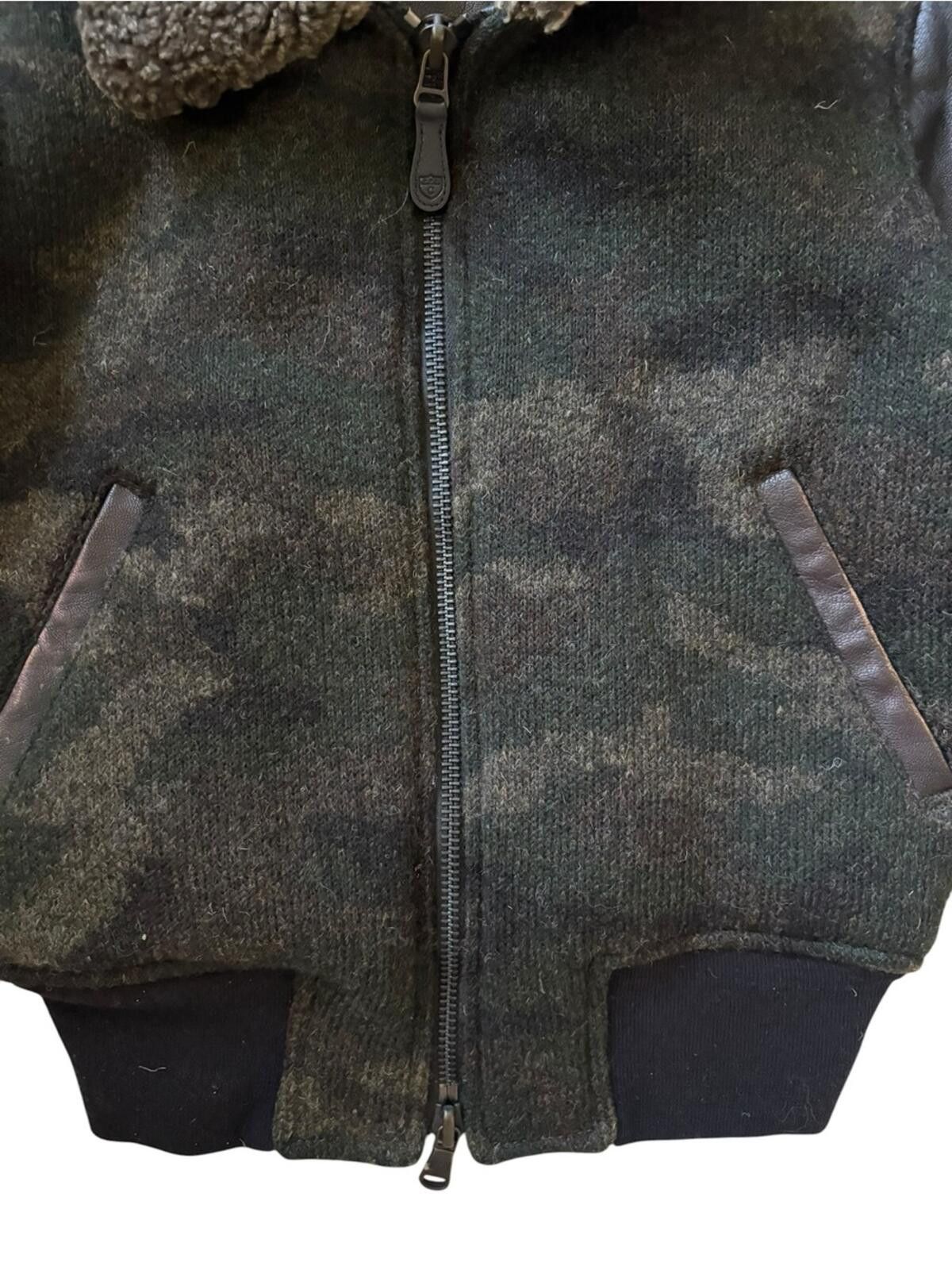 Cockpit USA Vintage Cockpit USA CPT Camo Wool Leather Bomber Jacket Size US S / EU 44-46 / 1 - 7 Thumbnail