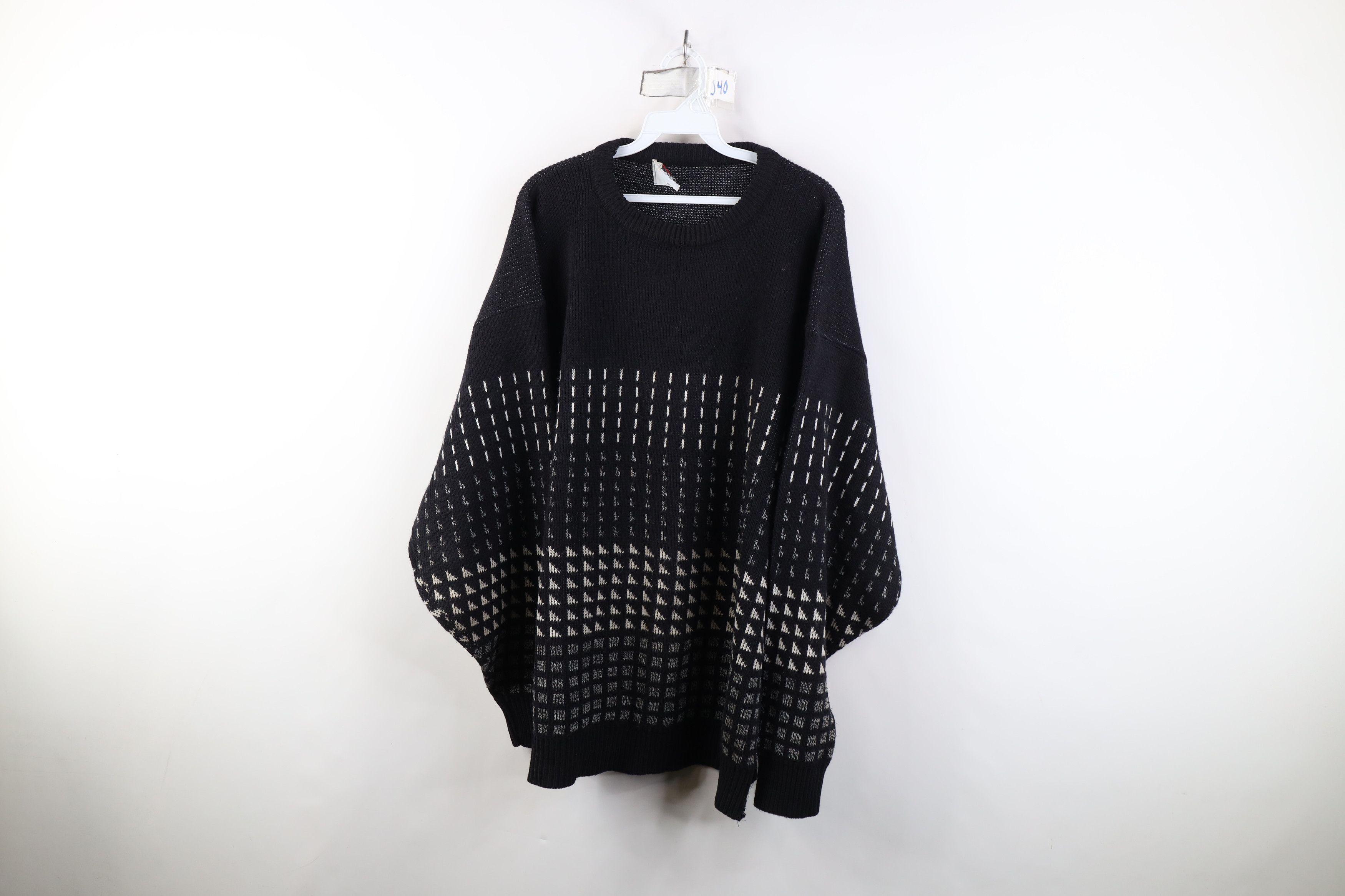 Vintage Vintage 90s Streetwear Geometric Knit Crewneck Sweater USA Size US XXL / EU 58 / 5 - 1 Thumbnail