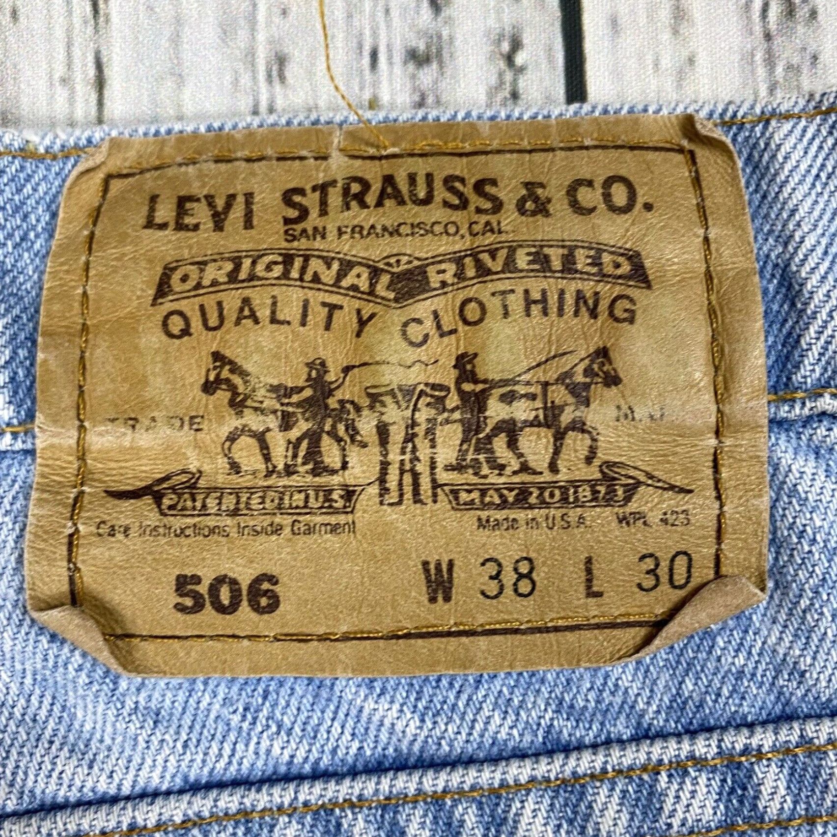 Levi's VINTAGE LEVI'S 506 ORANGE TAB JEANS 80s MENS REGULAR SIZE 38x30 LIGHT STONEWASH BLUE USA MADE Size US 38 / EU 54 - 4 Thumbnail
