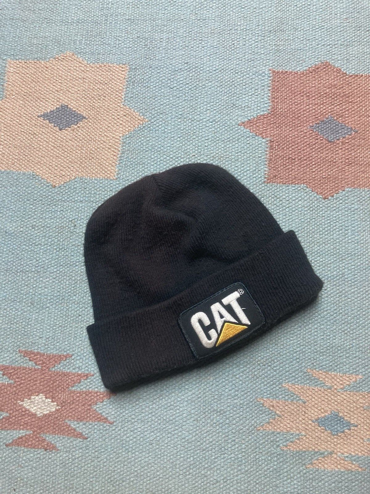 Vintage Vtg knit beanie winter hat caterpillar cat equipment Tonkin Size ONE SIZE - 1 Thumbnail