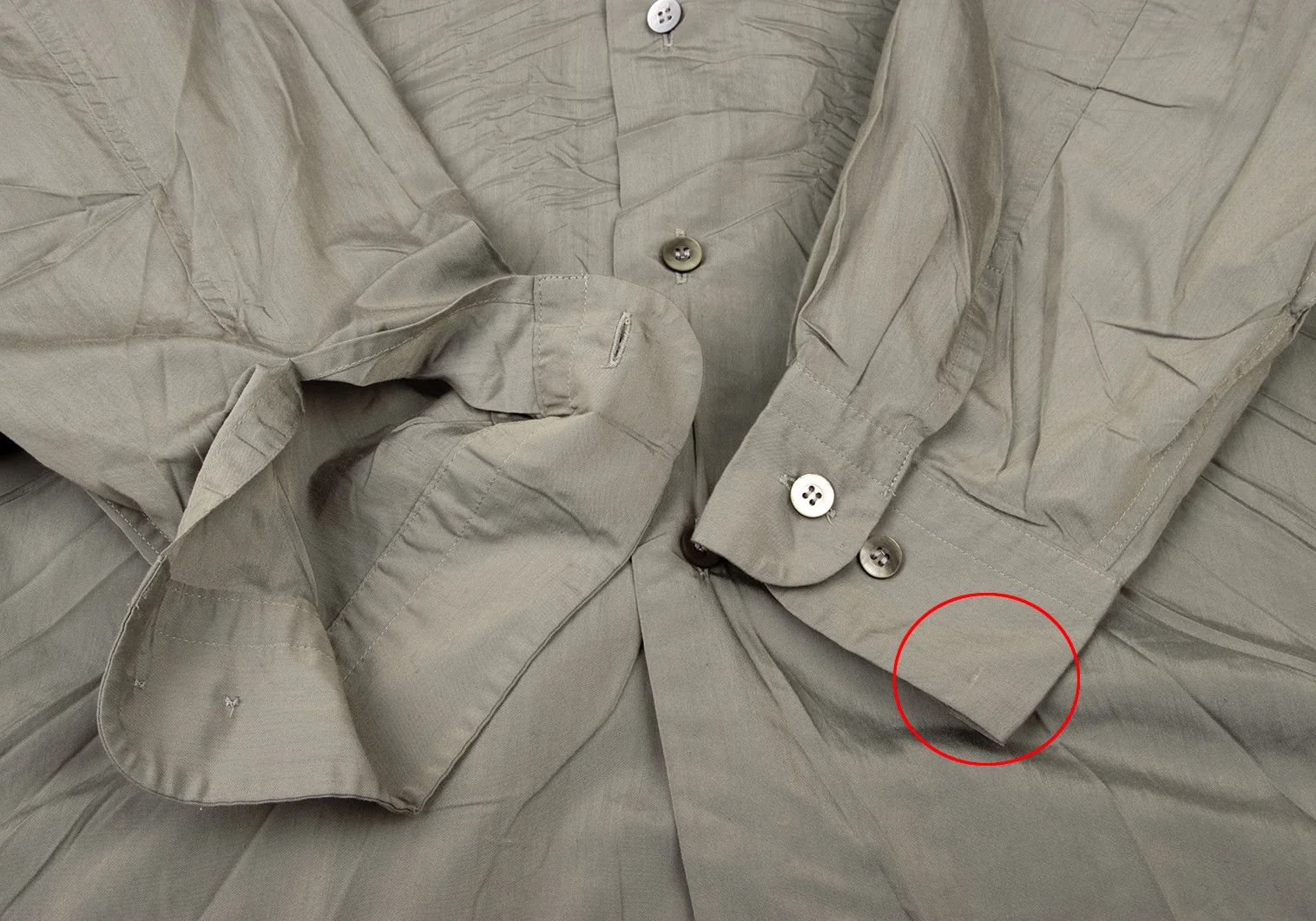 Issey Miyake Polyester Shrink-Wrinkle Shirt in Khaki L Size US L / EU 52-54 / 3 - 10 Thumbnail
