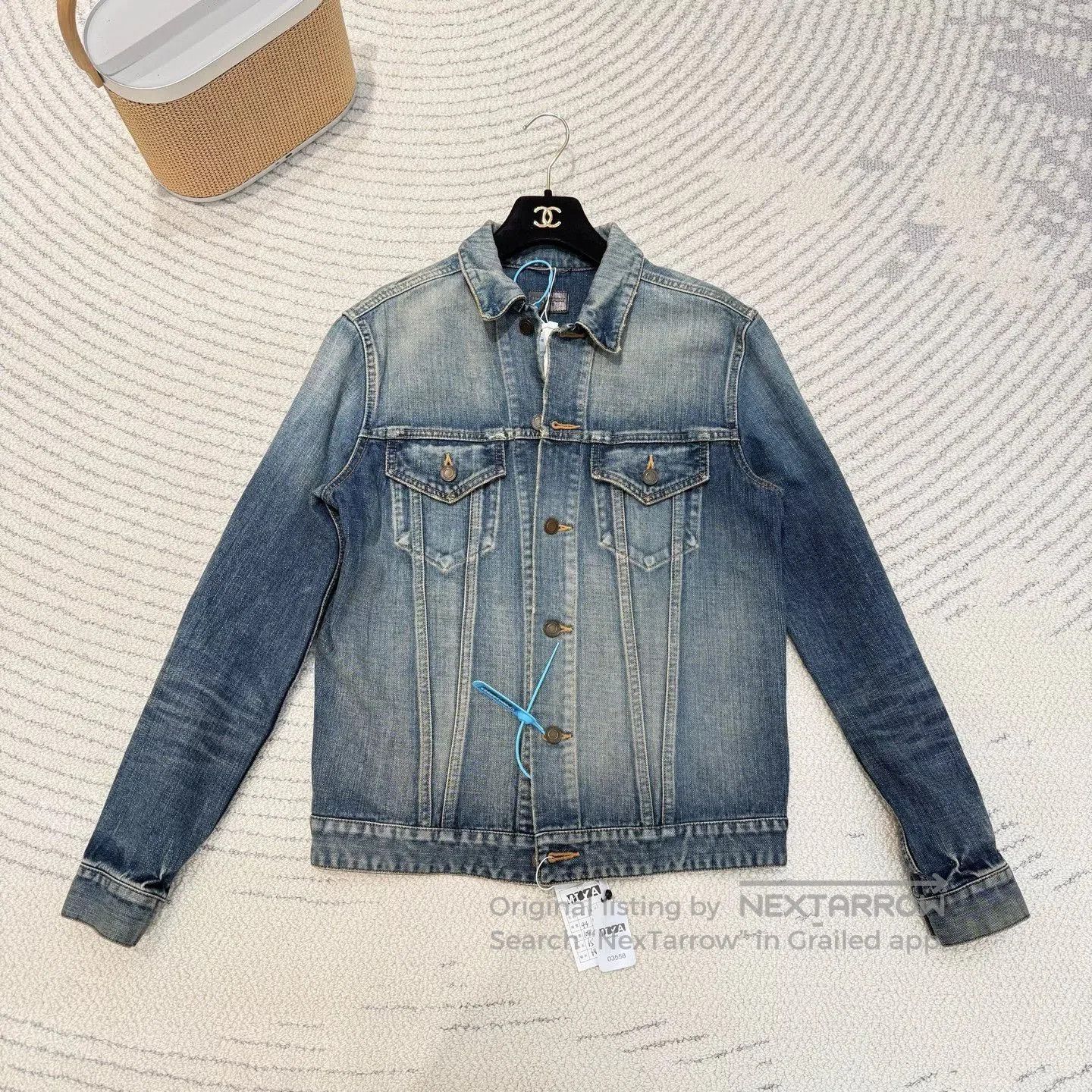 Saint Laurent Paris Saint Laurent Blue Denim Shark Embroidery Jacket. Size US L / EU 52-54 / 3 - 1 Thumbnail