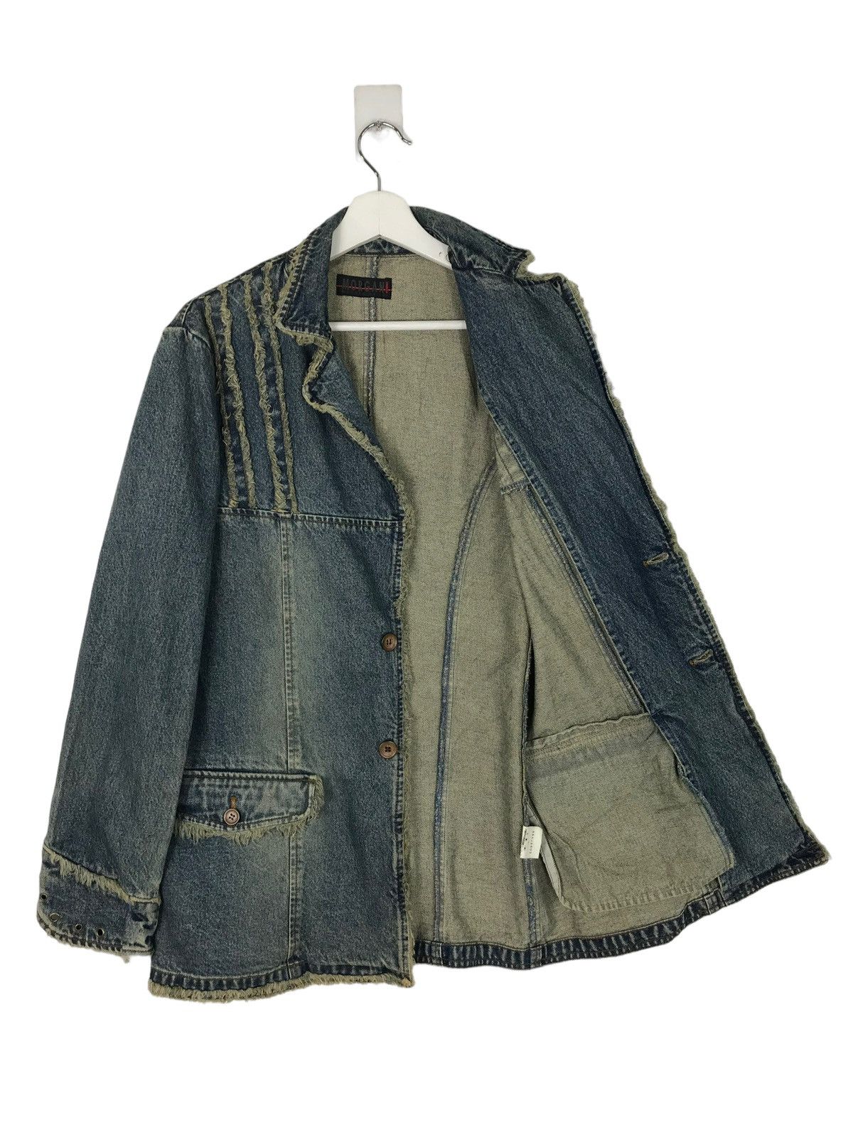 Morgan Homme 💥 MORGAN HOMME DISTRESSED DYED DENIM JACKET Size US M / EU 48-50 / 2 - 6 Thumbnail
