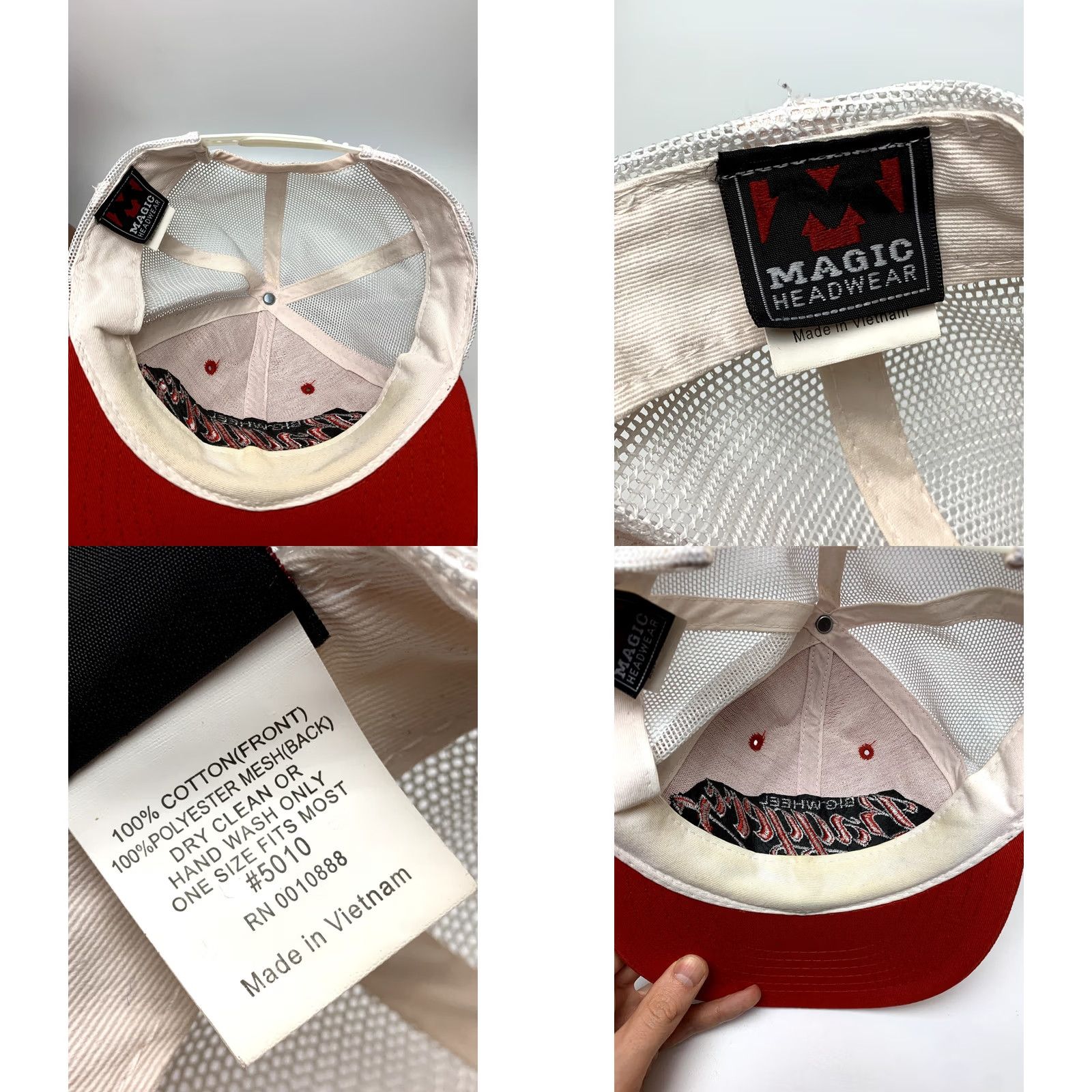 Vintage Big Wheel Baggers Magic Headwear Cap Hat Red Adjustable Snapback Men Size ONE SIZE - 8 Thumbnail
