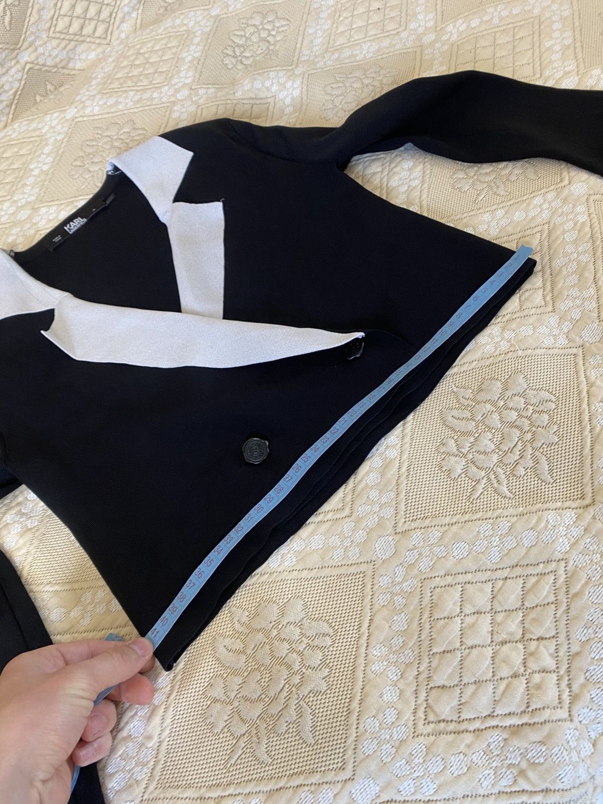 Karl Lagerfeld 🔥 2023 Karl Lagerfeld Cropped Tailored Cardigan Blazer Black Size XS / US 0-2 / IT 36-38 - 17 Thumbnail