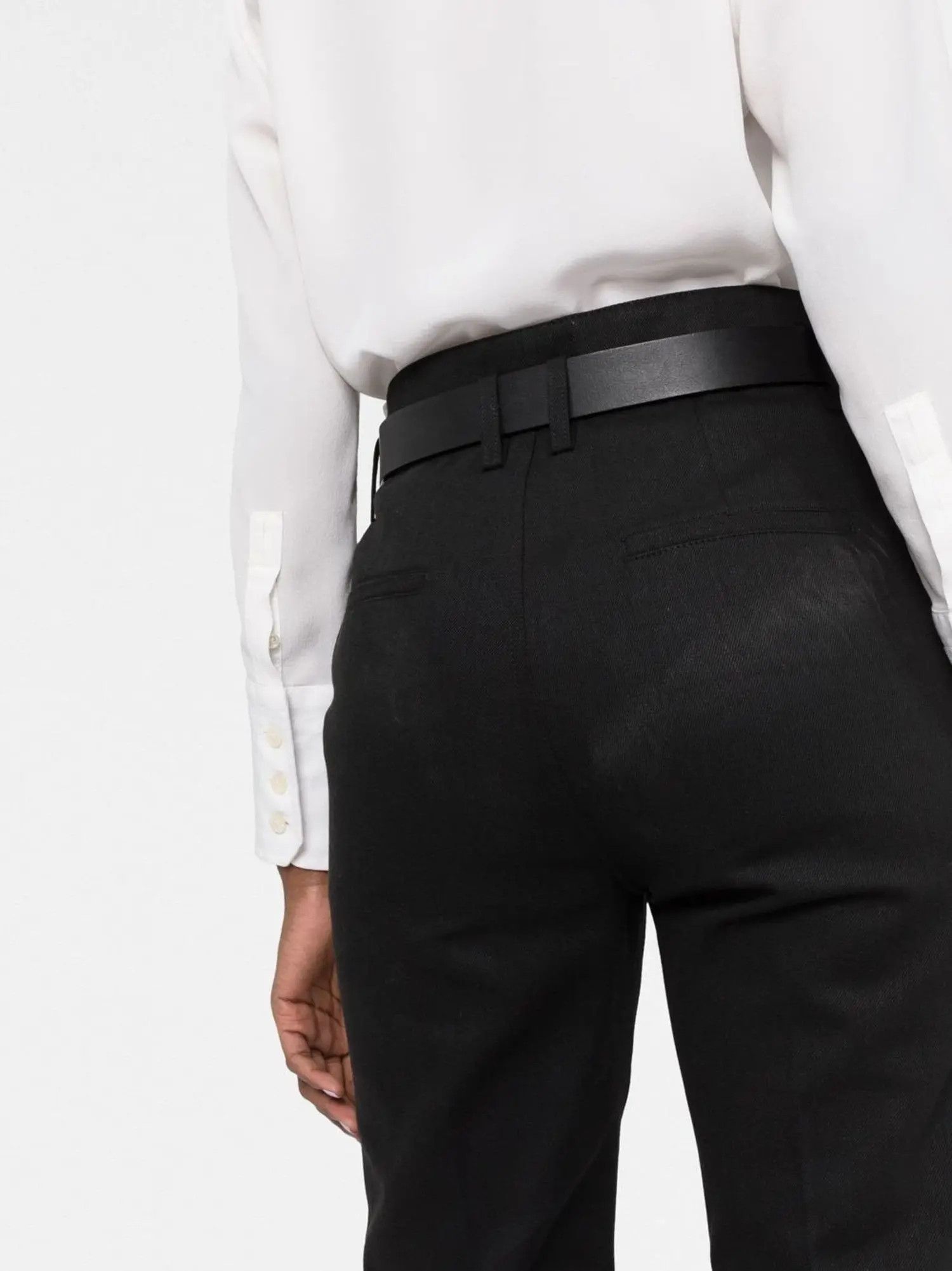 Saint Laurent Paris o1b1hav111224 High Waisted Jeans In Denim in Black Size 25" / US 0 / IT 36 - 3 Thumbnail